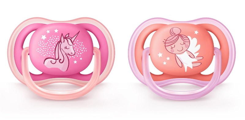 Philips Avent SCF345/22 Ultra Air Silikon Emzik 2li 6-18 Ay Desenli Kız