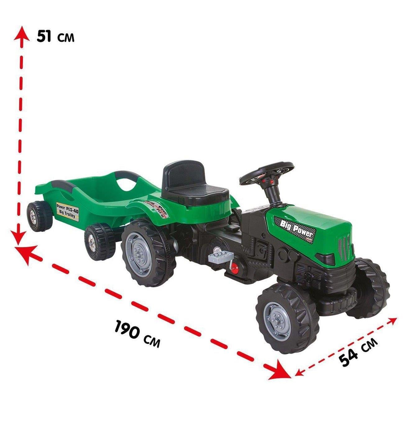 Pilsan Traktör Power Pedallı Big Trolley Römorklu