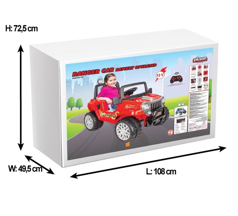 Ranger 12V Akülü Araba Kırmızı