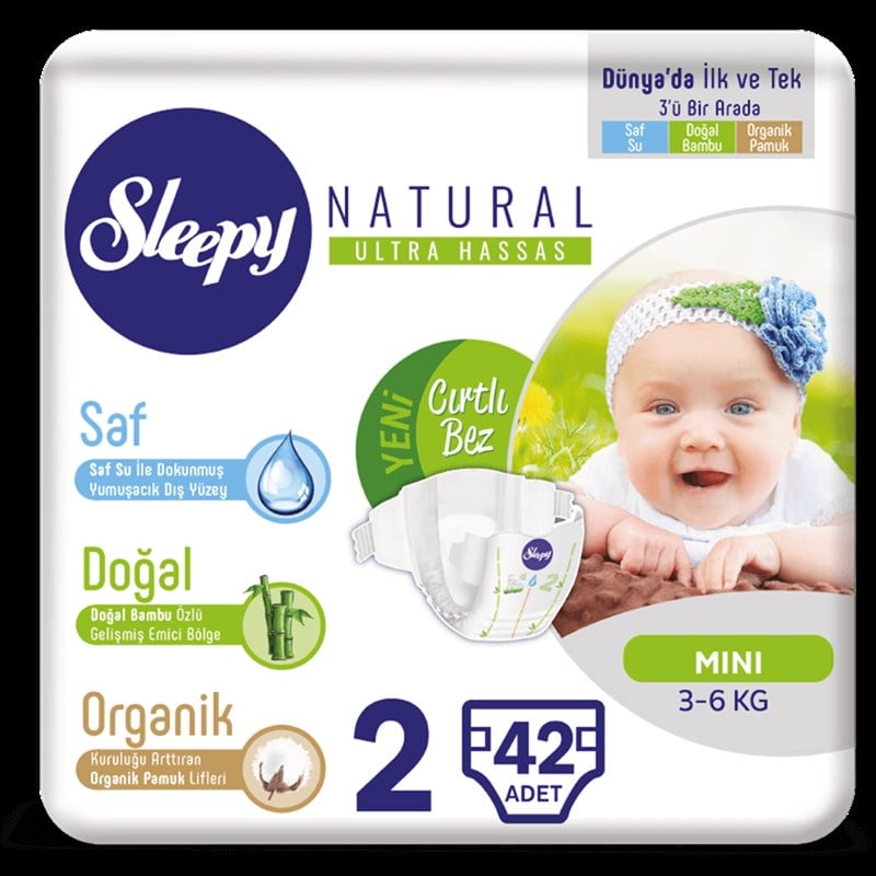 Sleepy Bebek Bezi 2 Beden Mini 42'li 3-6KG