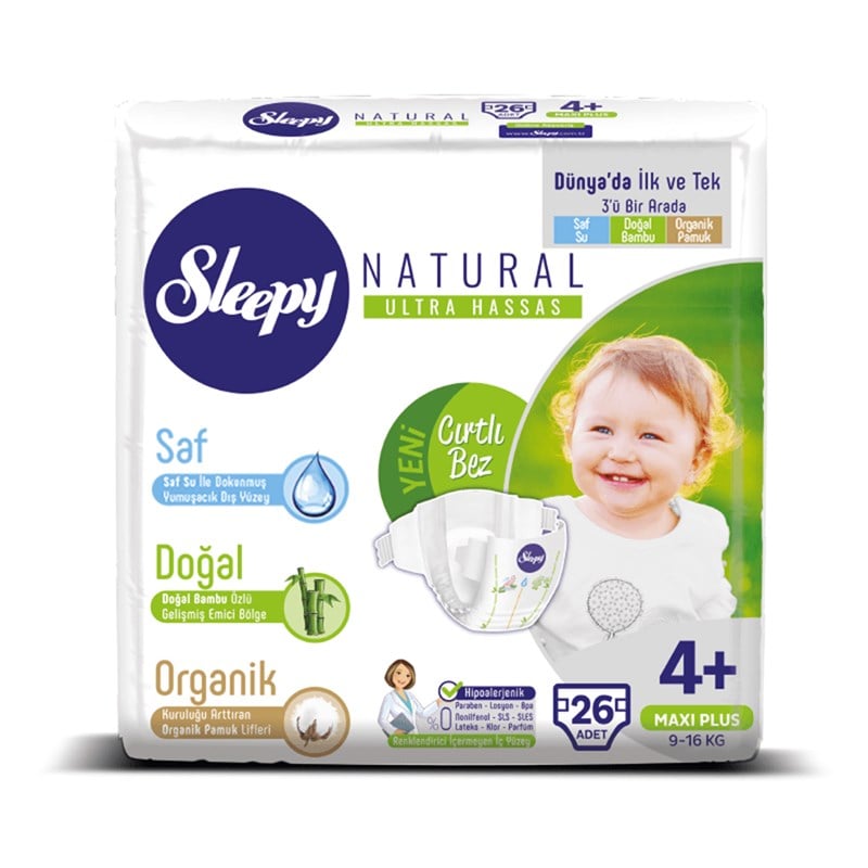Sleepy Bebek Bezi 4+ Beden Maxi Plus 26lı 9-16Kg 
