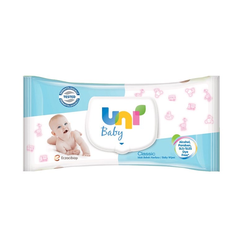 Uni Baby Uni Wipes Kapaklı Islak Havlu Mendil 90lı