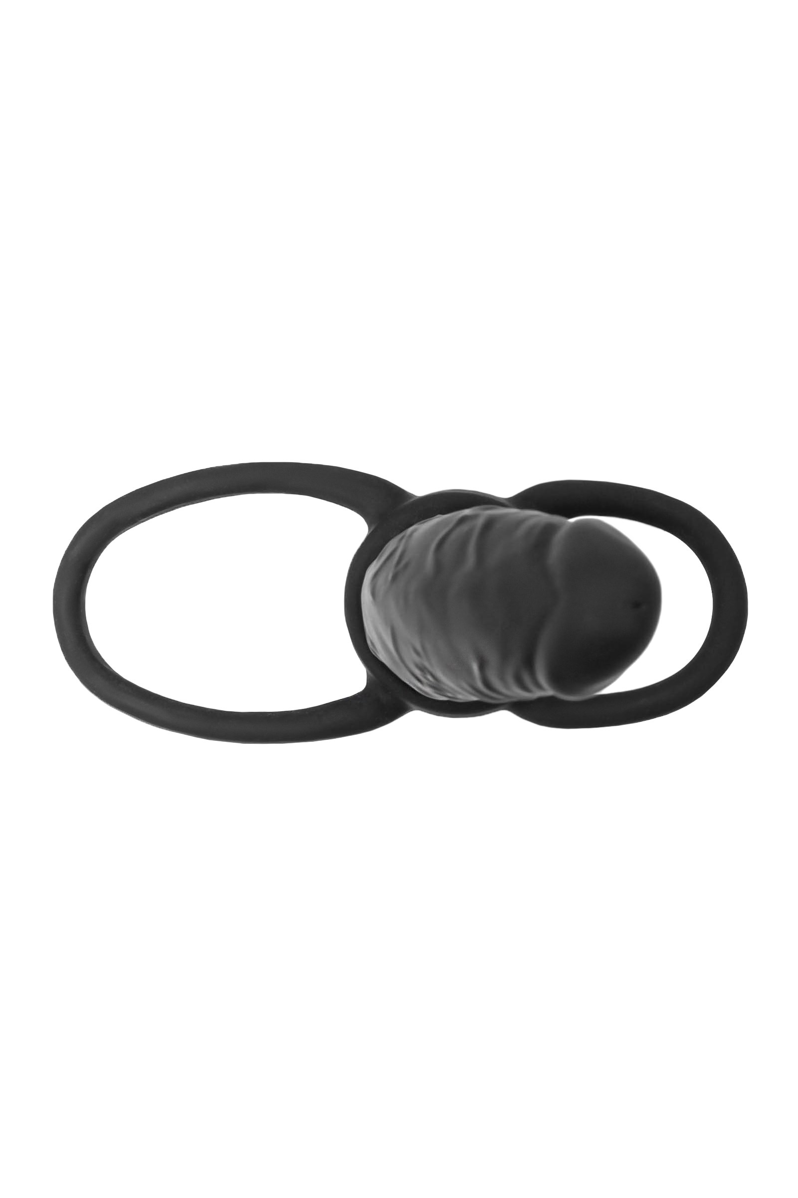 __Насадка на пенис для двойного проникновения Black&Red by TOYFA , силикон, чёрный, 16,5 см