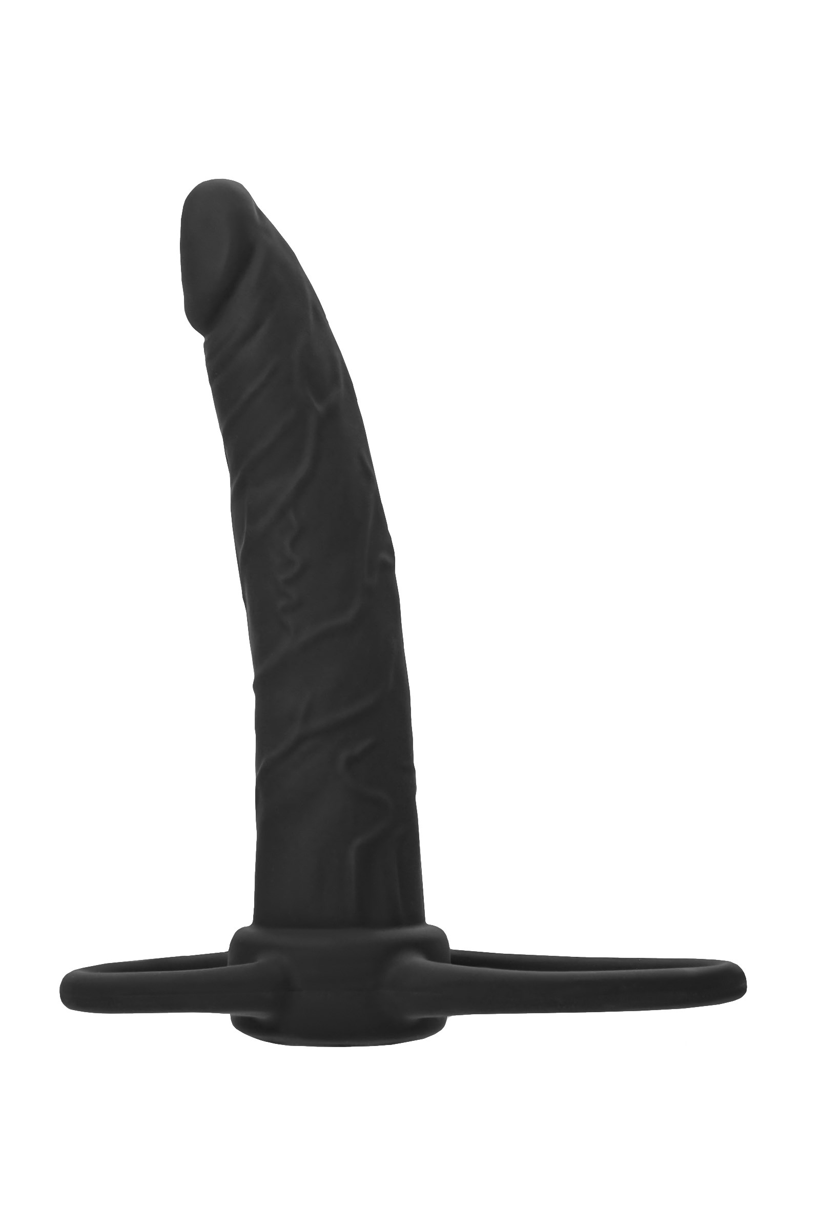 __Насадка на пенис для двойного проникновения Black&Red by TOYFA , силикон, чёрный, 16,5 см