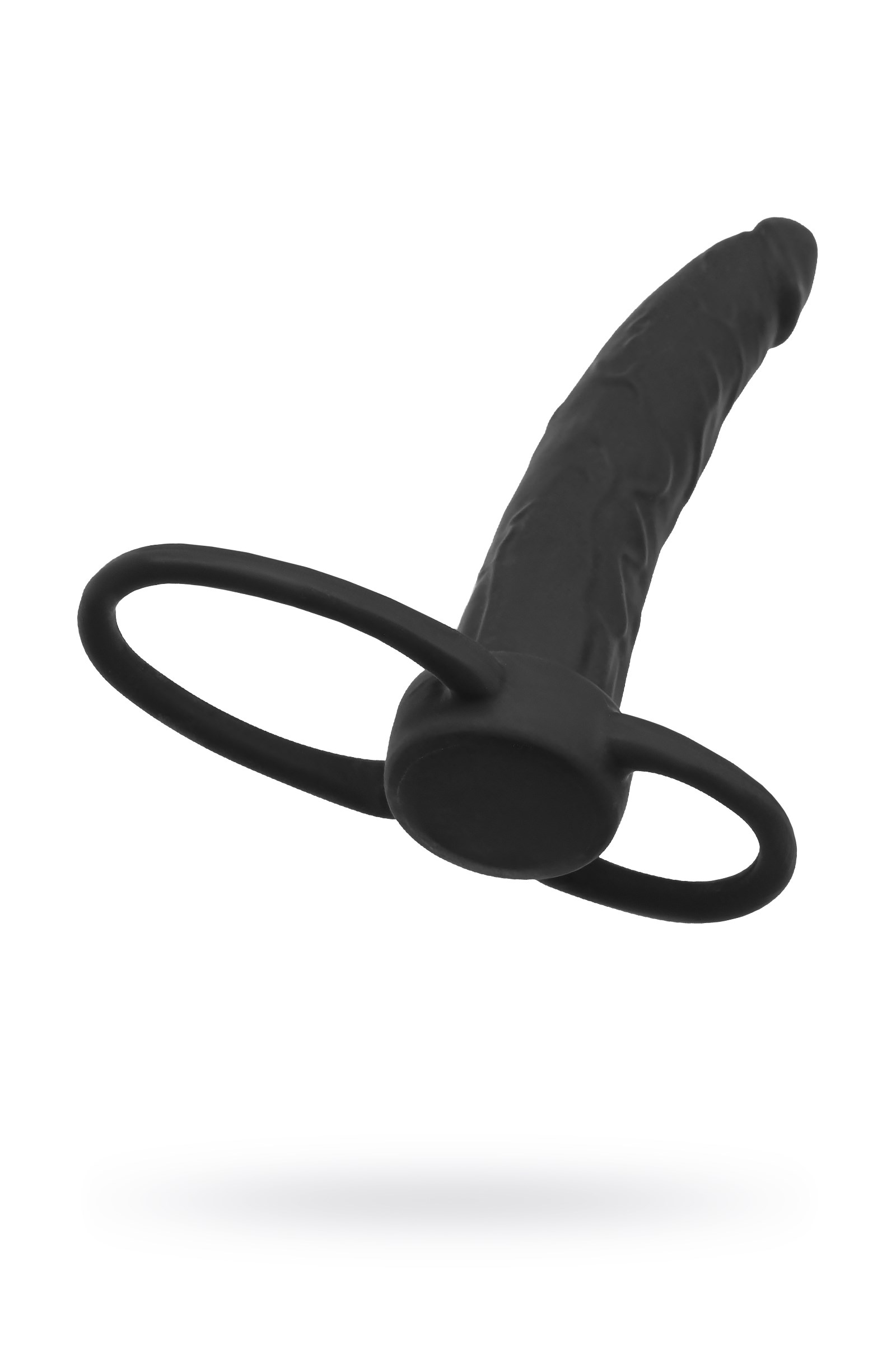 __Насадка на пенис для двойного проникновения Black&Red by TOYFA , силикон, чёрный, 16,5 см
