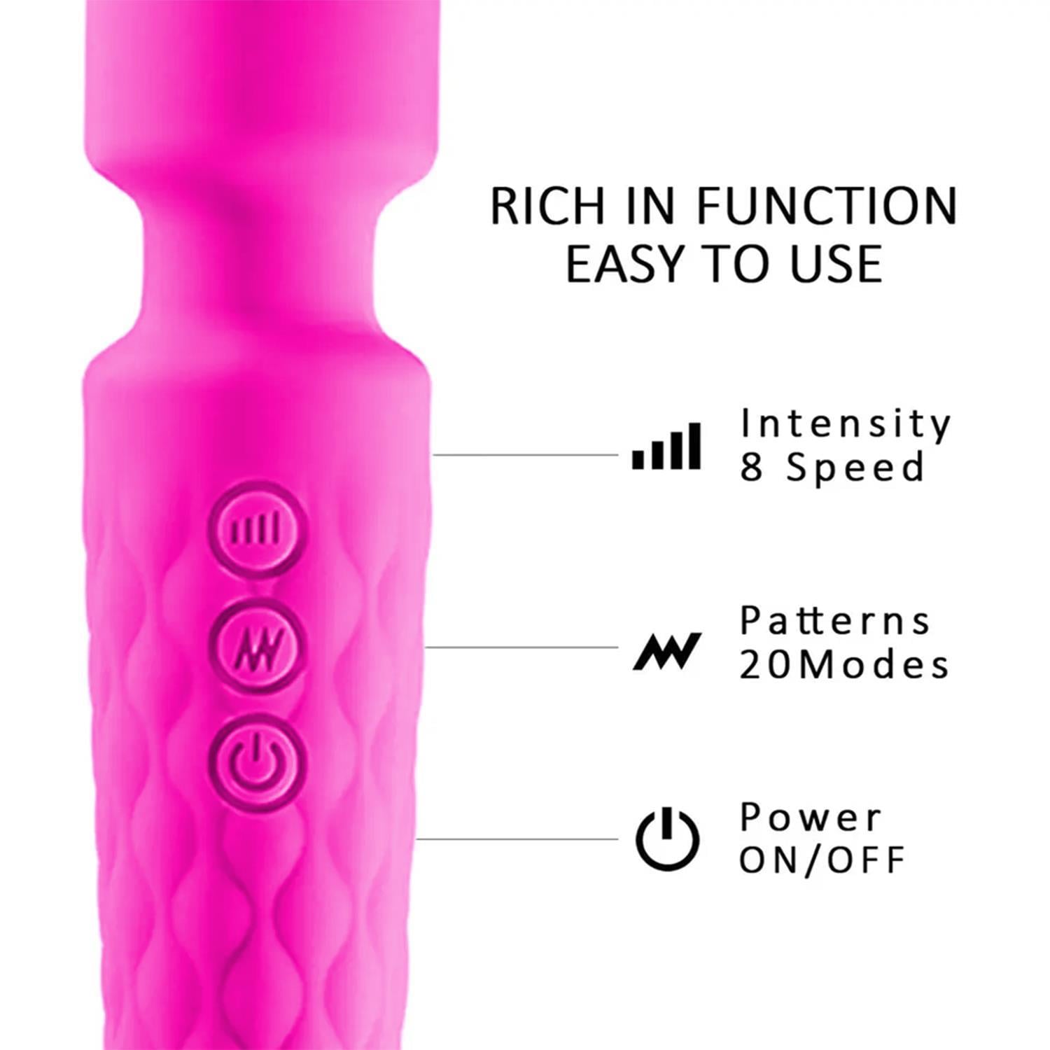 Bükülebilir Başlıklı Wand Vibratör Pembe