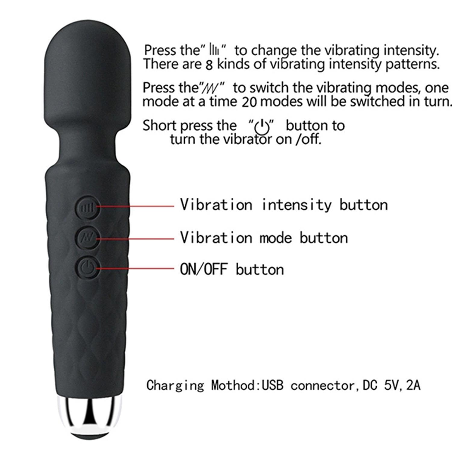 Bükülebilir Başlıklı Wand Vibratör Siyah