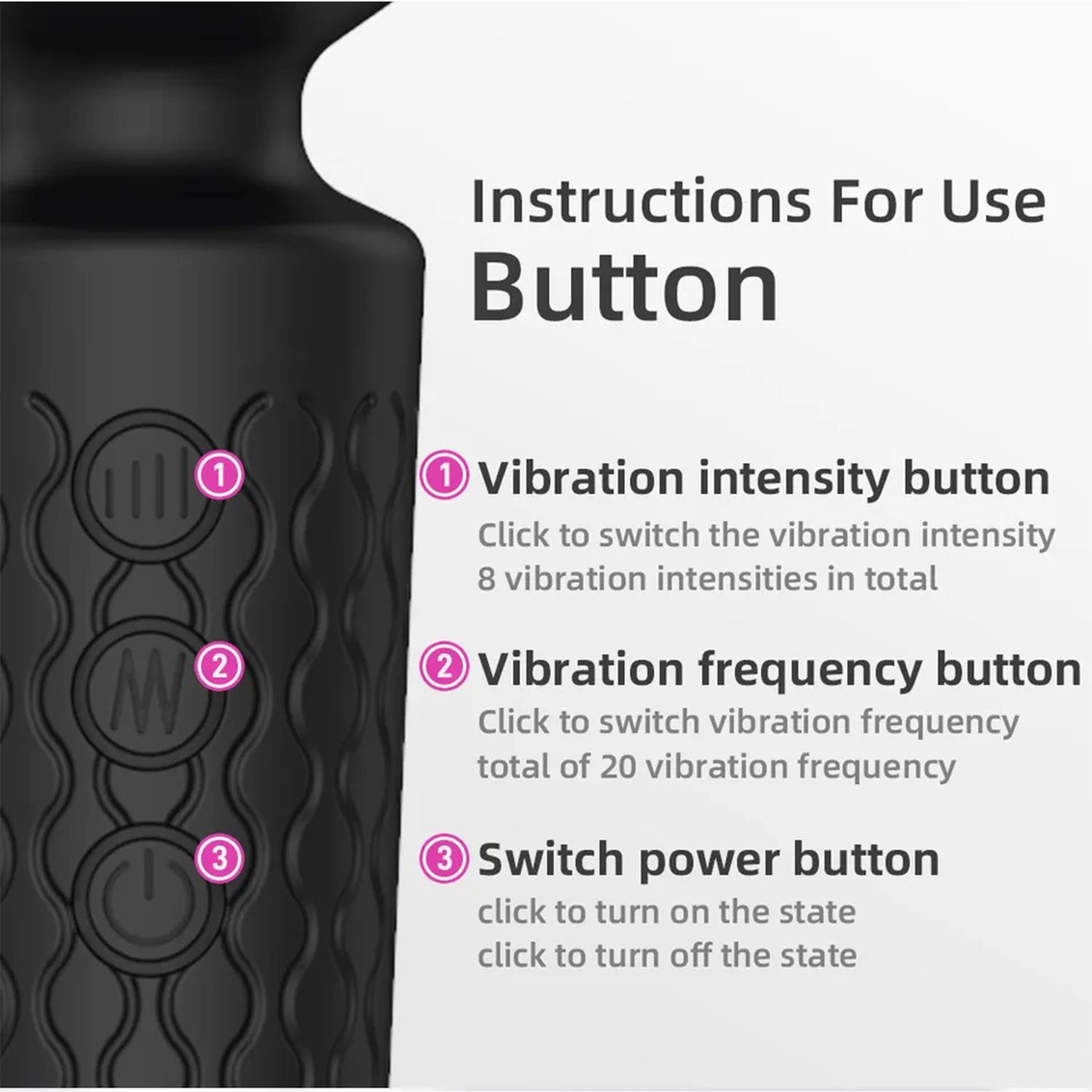 Bükülebilir Başlıklı Wand Vibratör Siyah