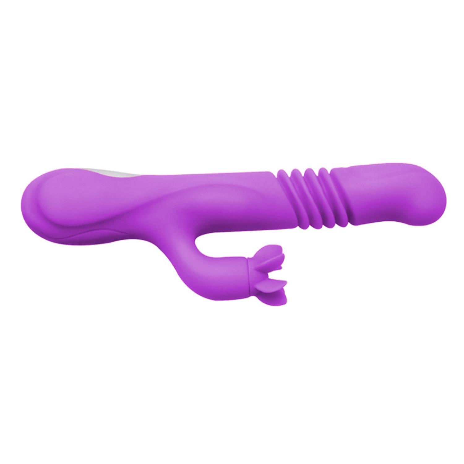 Hareketli Uyarıcılı Isıtmalı Rabbit Vibratör Mor
