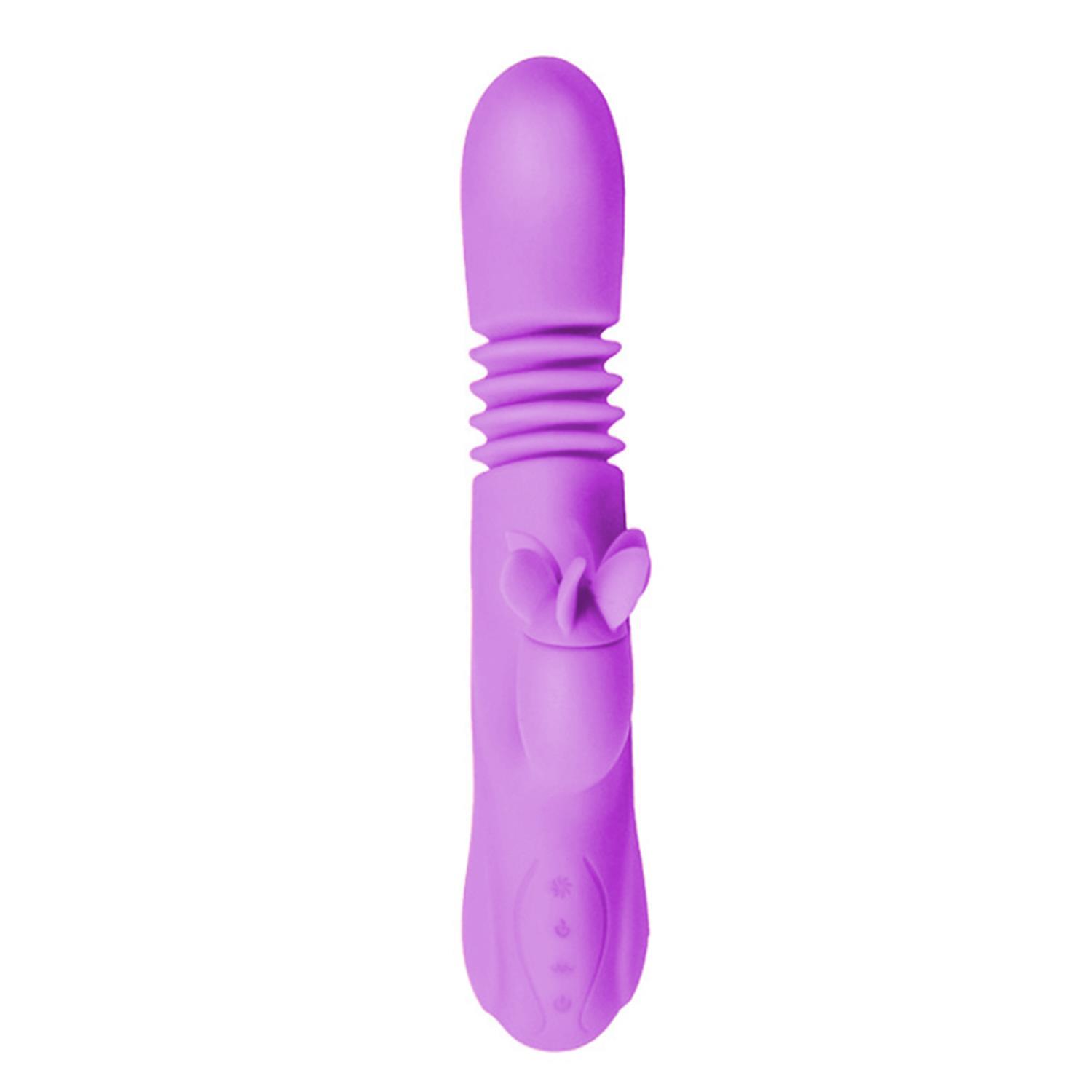 Hareketli Uyarıcılı Isıtmalı Rabbit Vibratör Mor