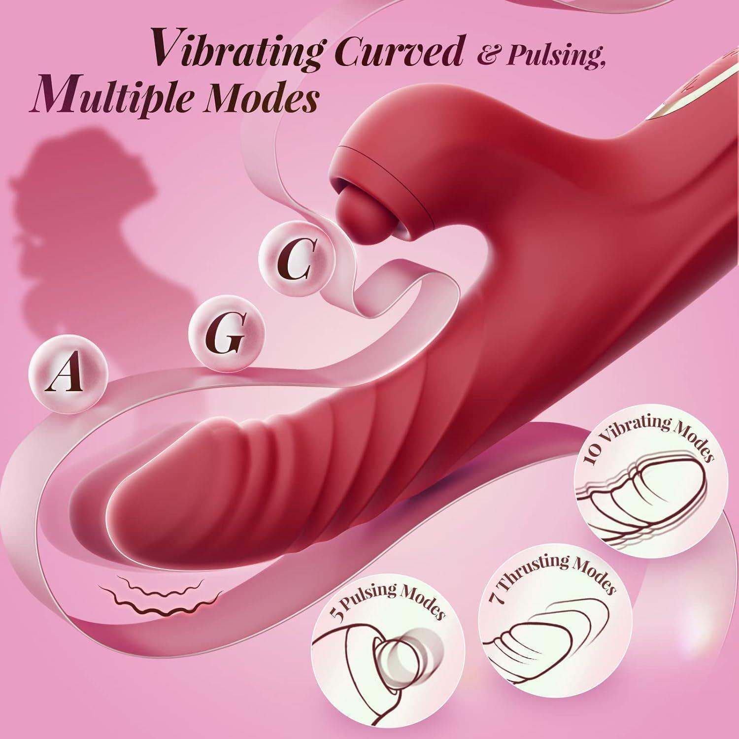 Hareketli Uyarıcılı Rabbit Vibratör Kırmızı