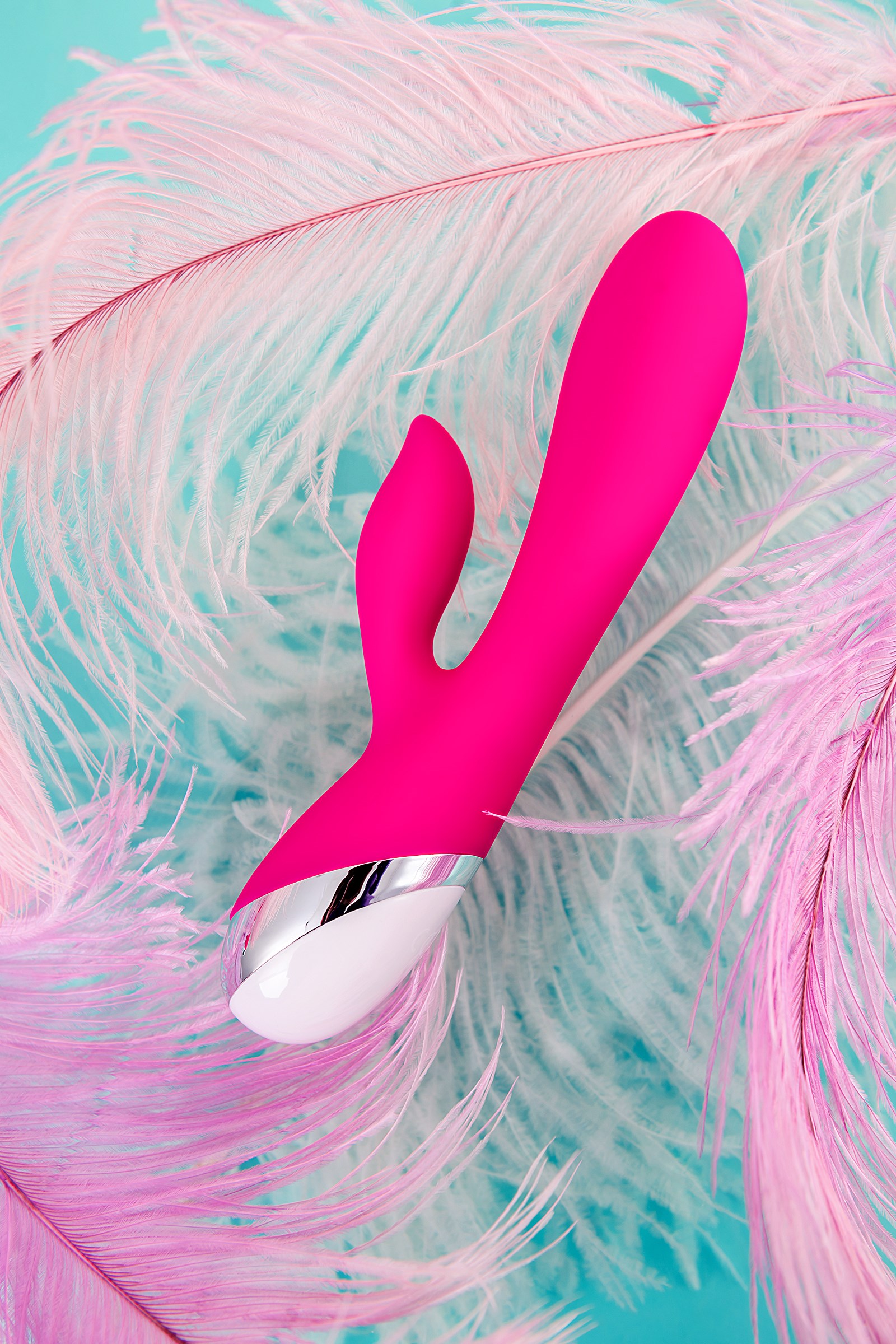 L'EROİNA klitoral stimülatörlü vibratör, silikon, pembe, 19 cm
