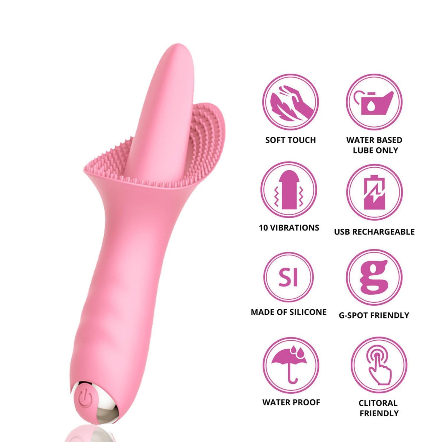 Tırtıklı Dil Vibratör Pembe