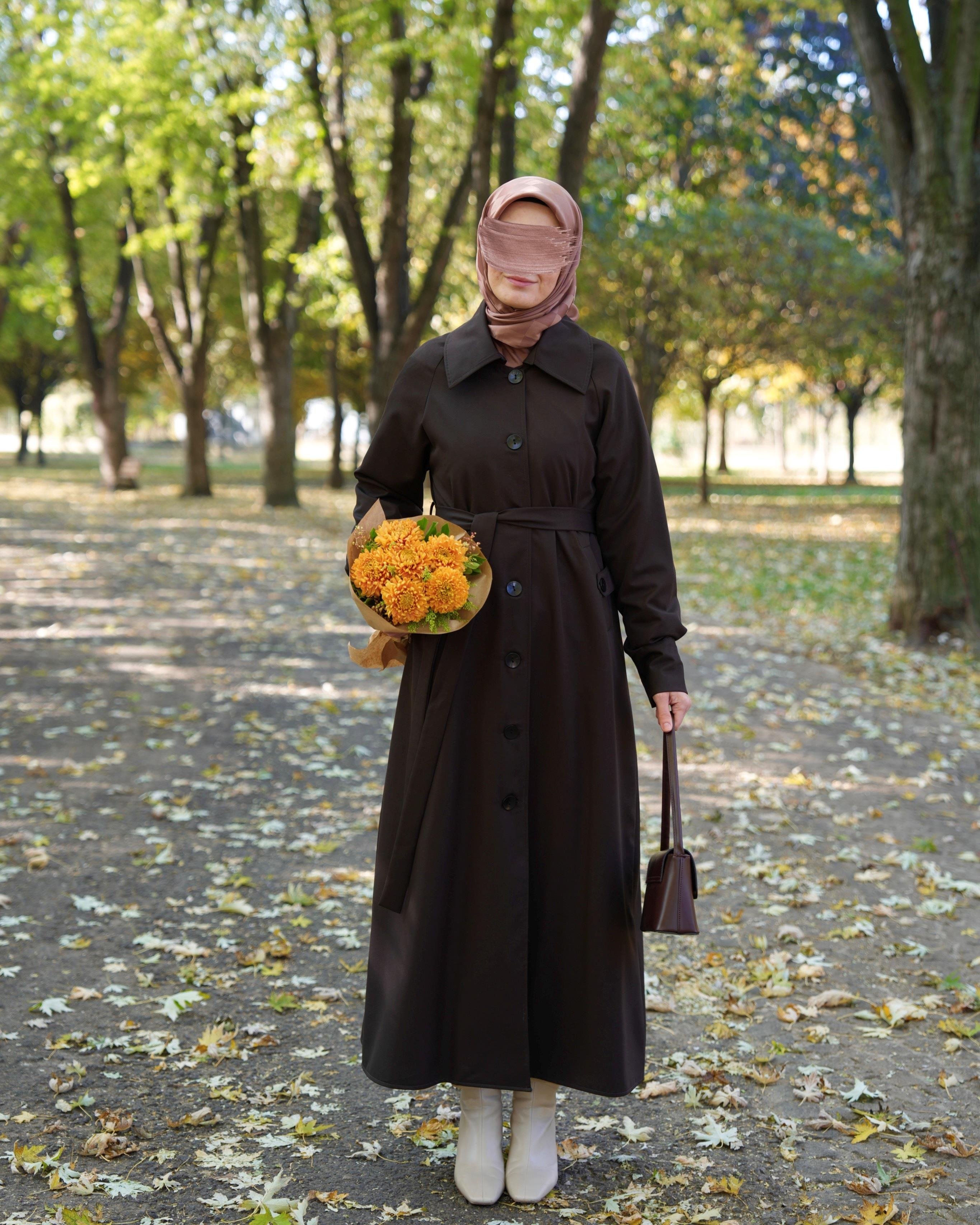 A Pileli Trençkot KAHVERENGİ