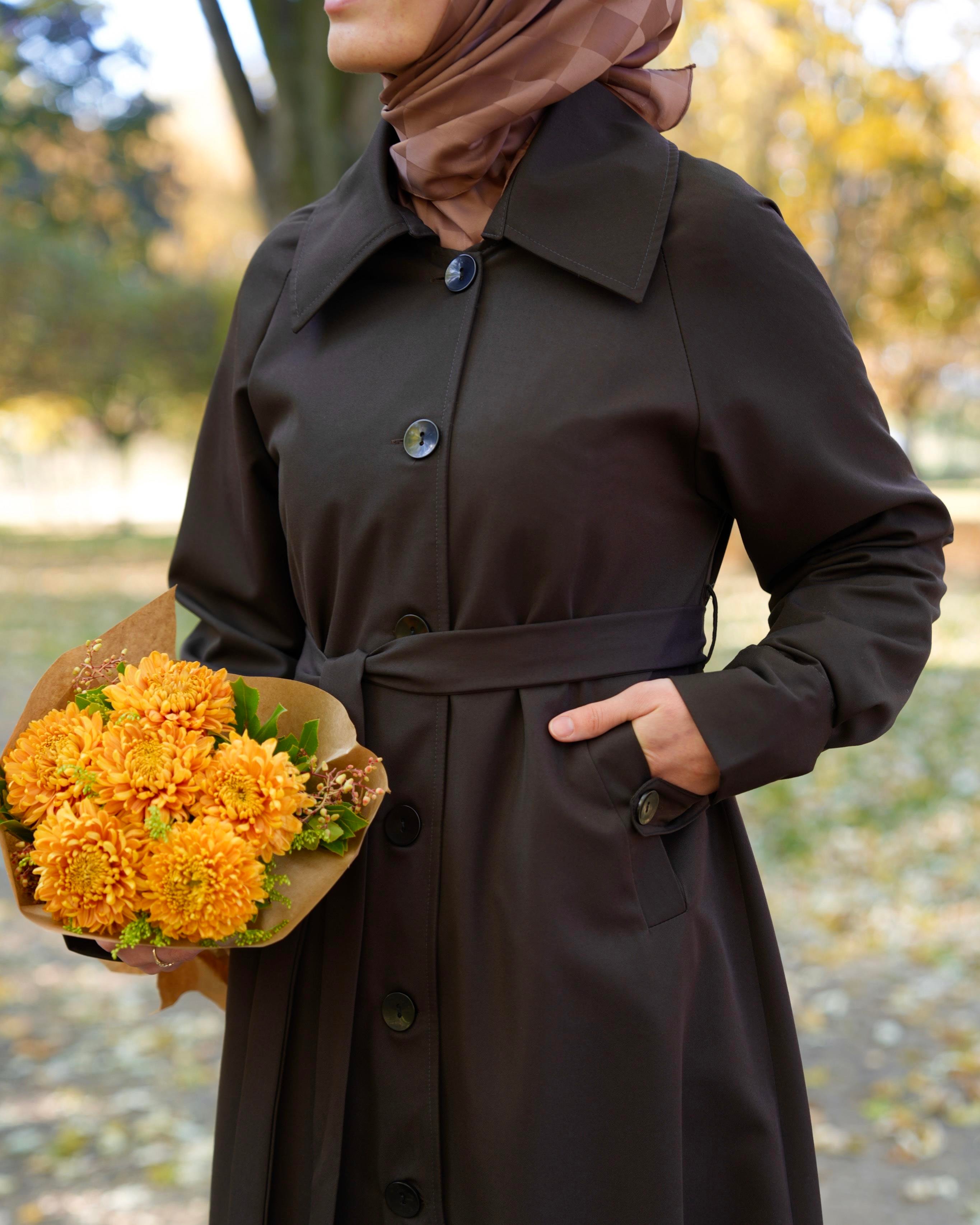 A Pileli Trençkot KAHVERENGİ