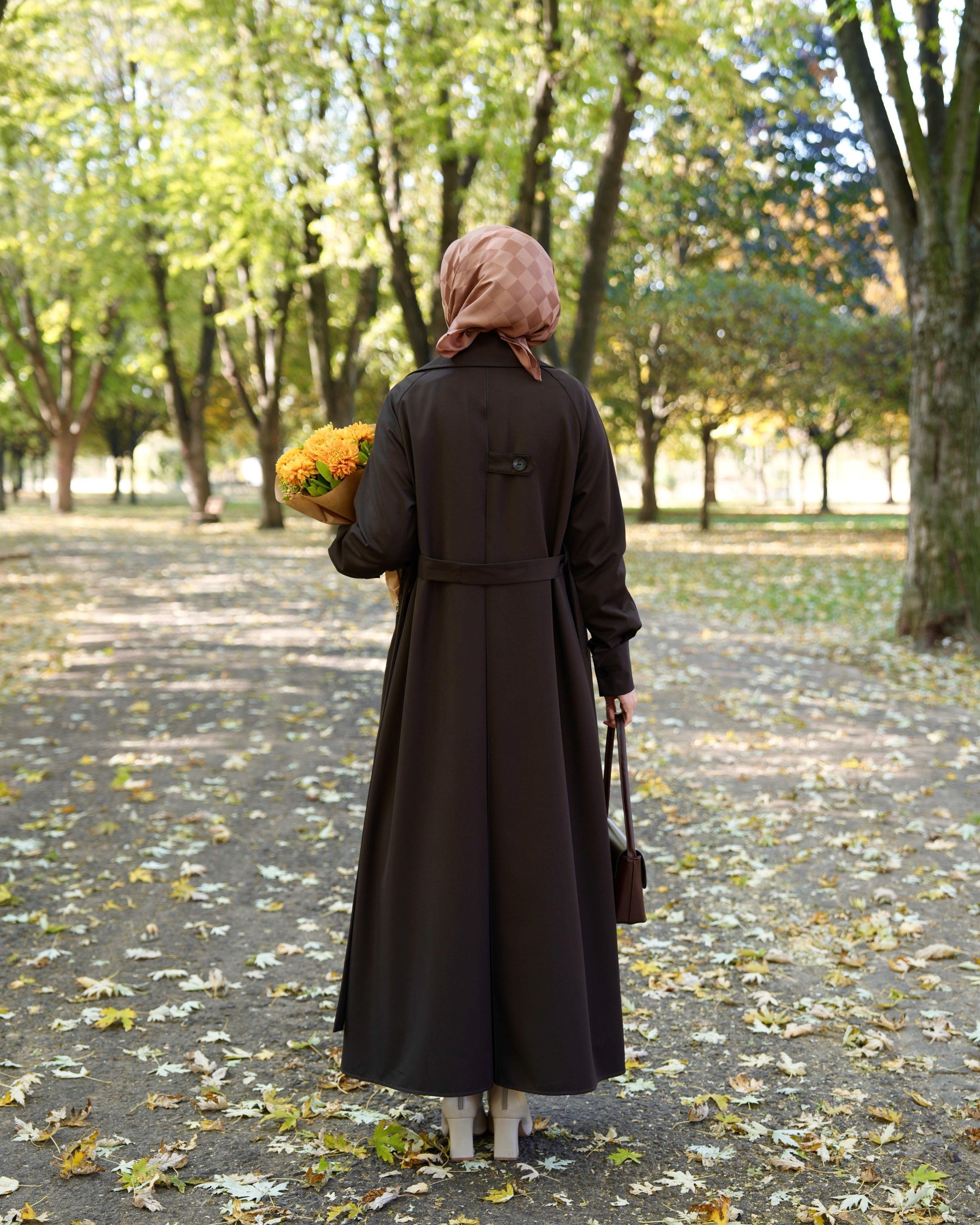 A Pileli Trençkot KAHVERENGİ