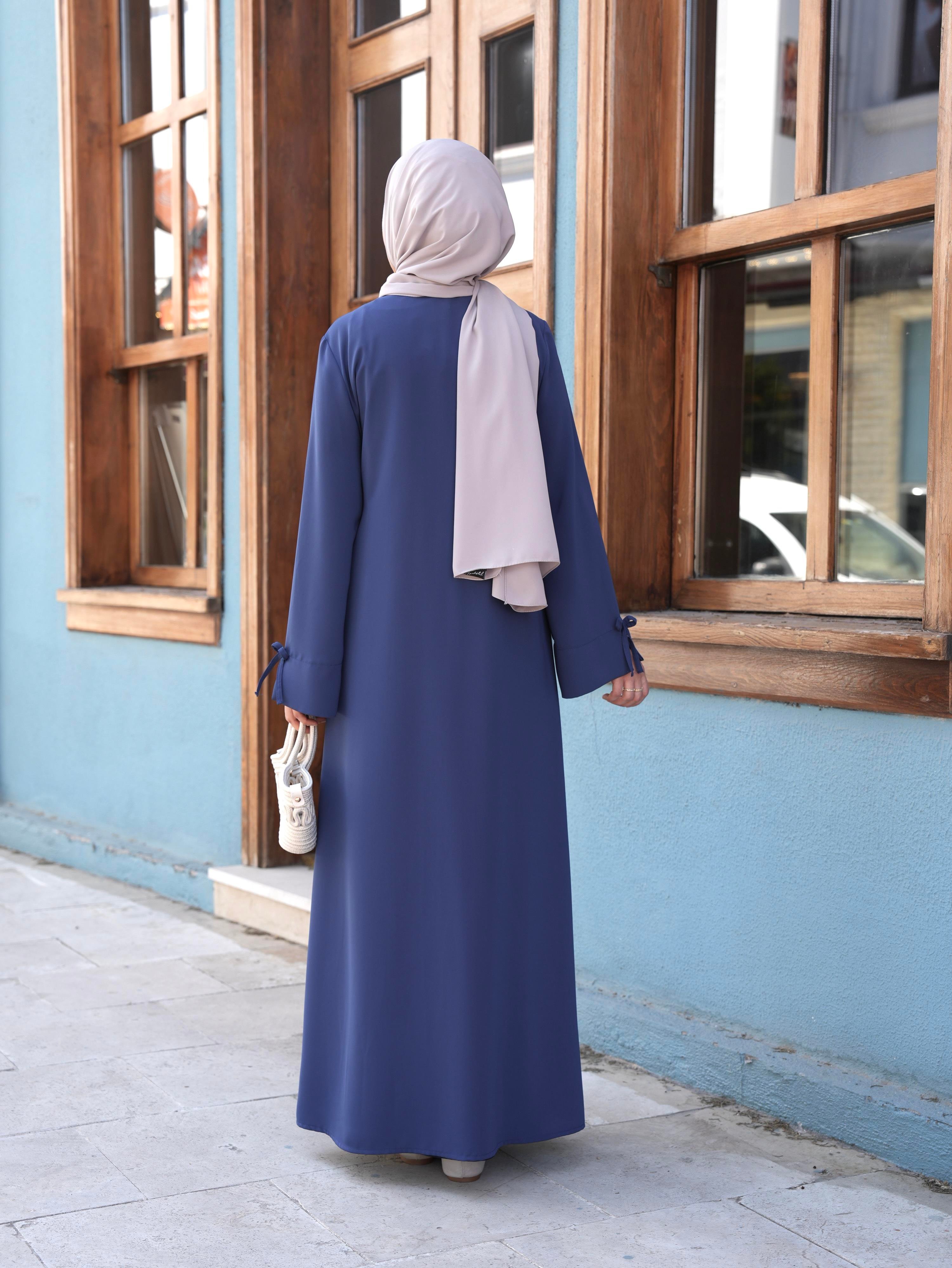 Bağlamalı Kruvaze Trench İndigo