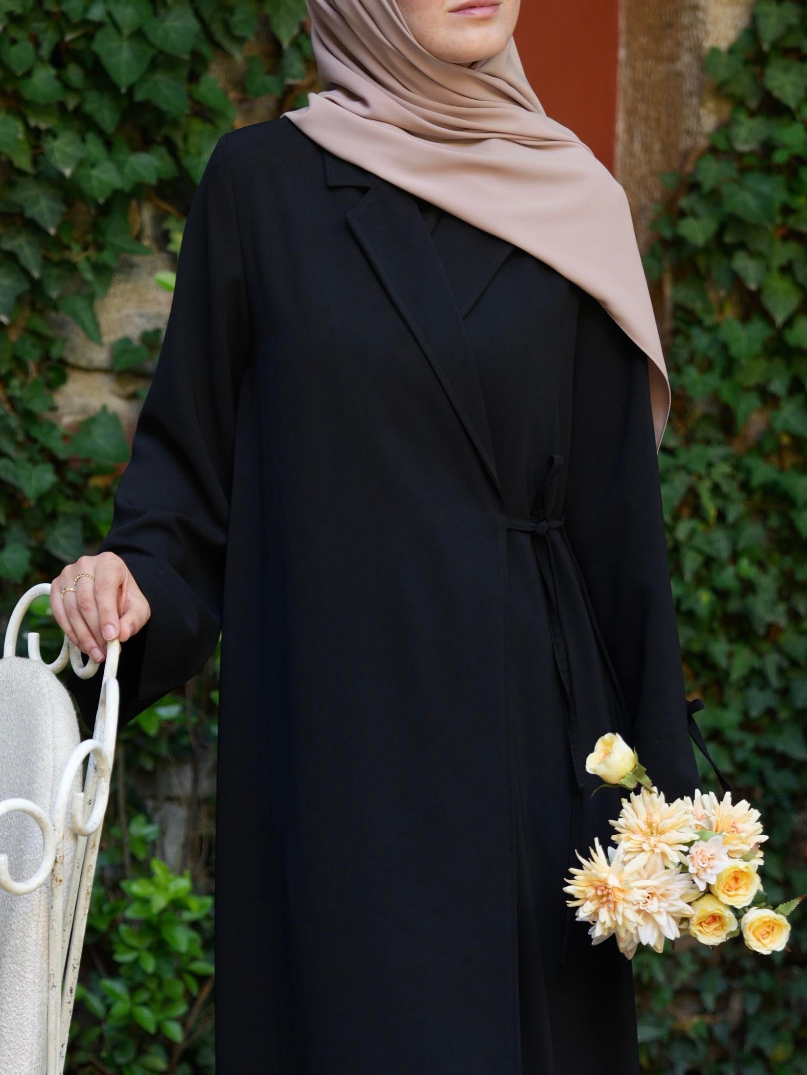 Bağlamalı Kruvaze Trench Siyah