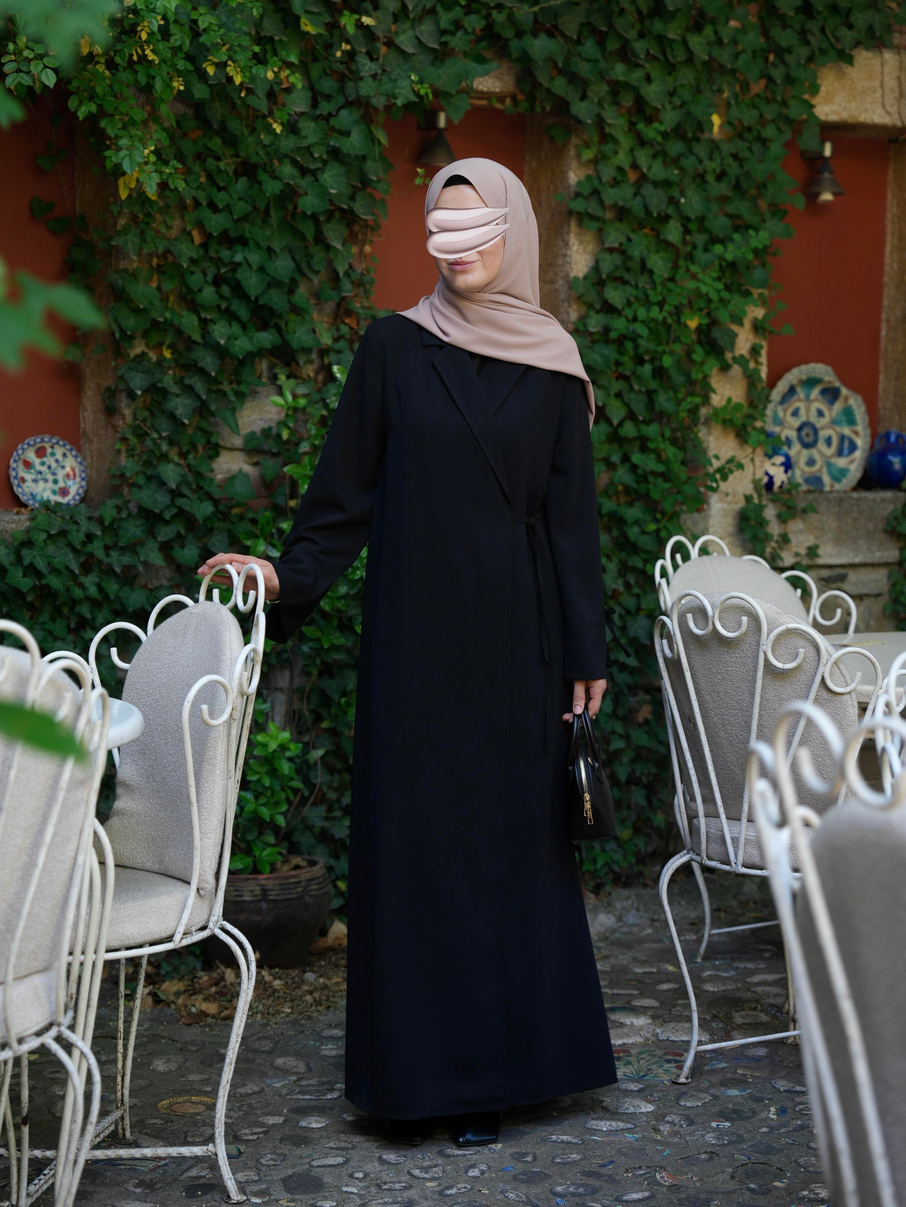 Bağlamalı Kruvaze Trench Siyah