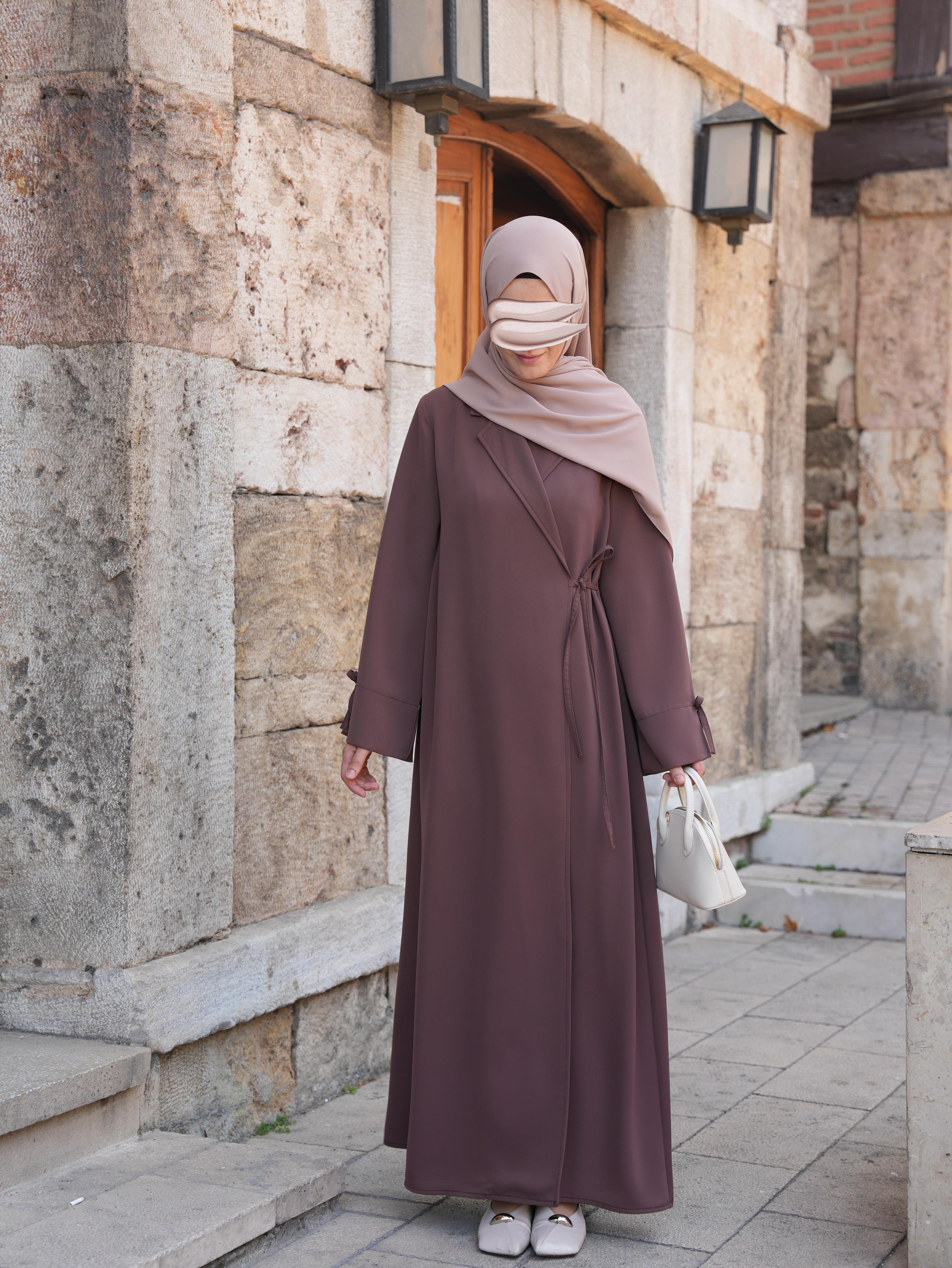 Bağlamalı Kruvaze Trench Tozlu Kahve