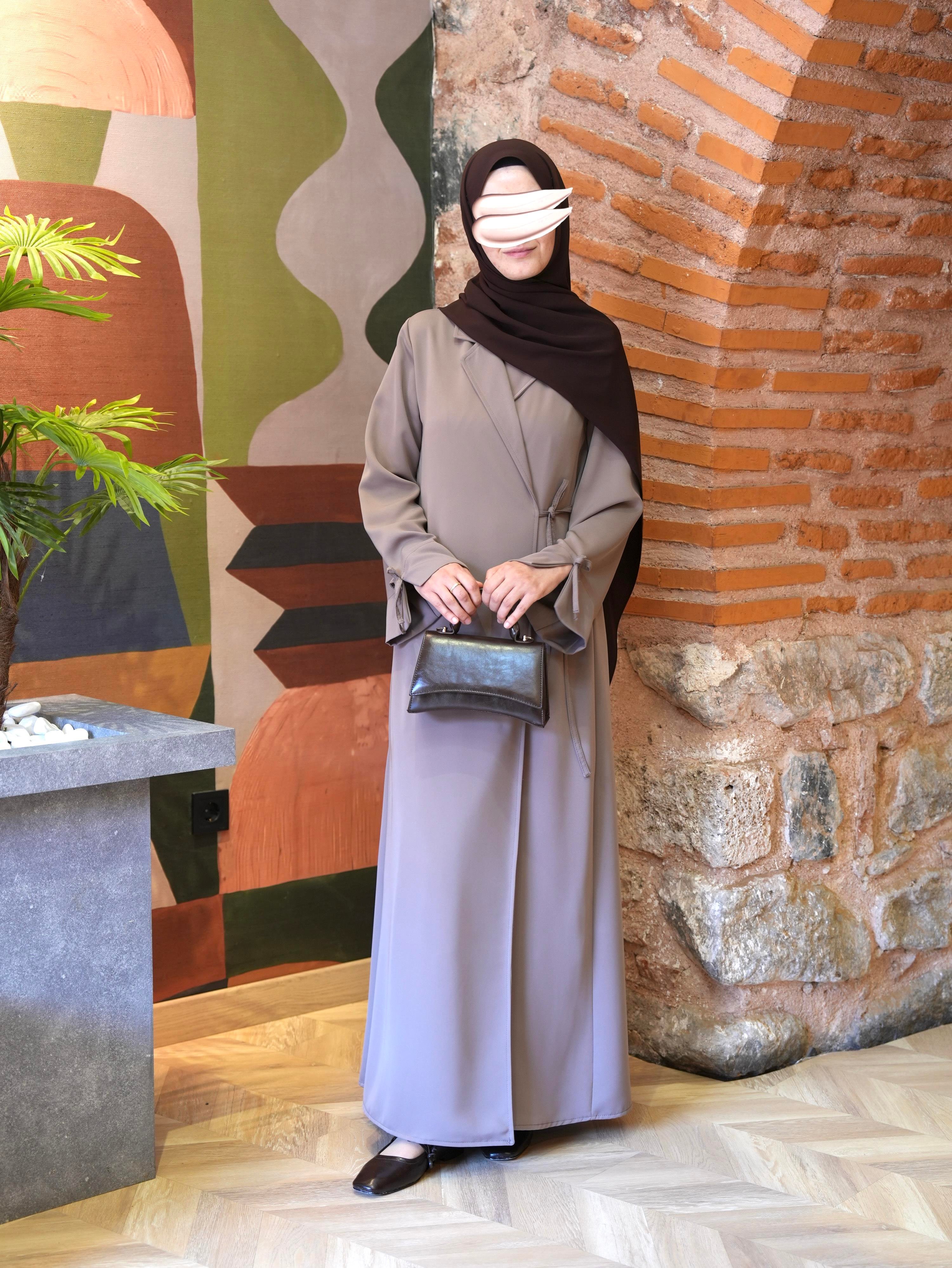 Bağlamalı Kruvaze Trench Vizon