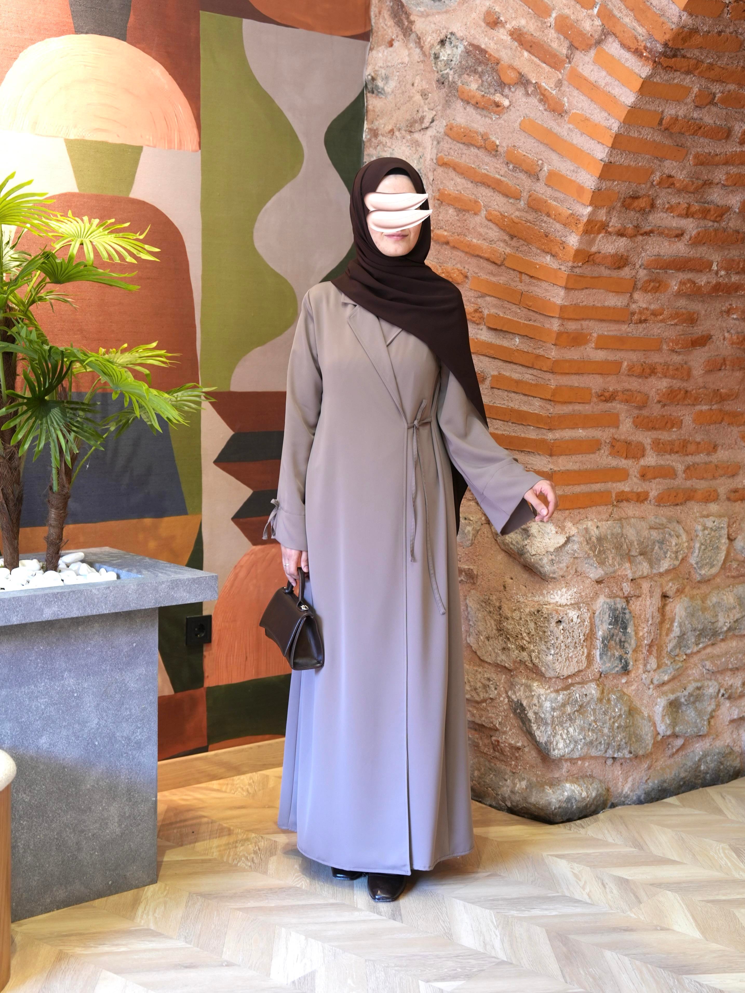 Bağlamalı Kruvaze Trench Vizon