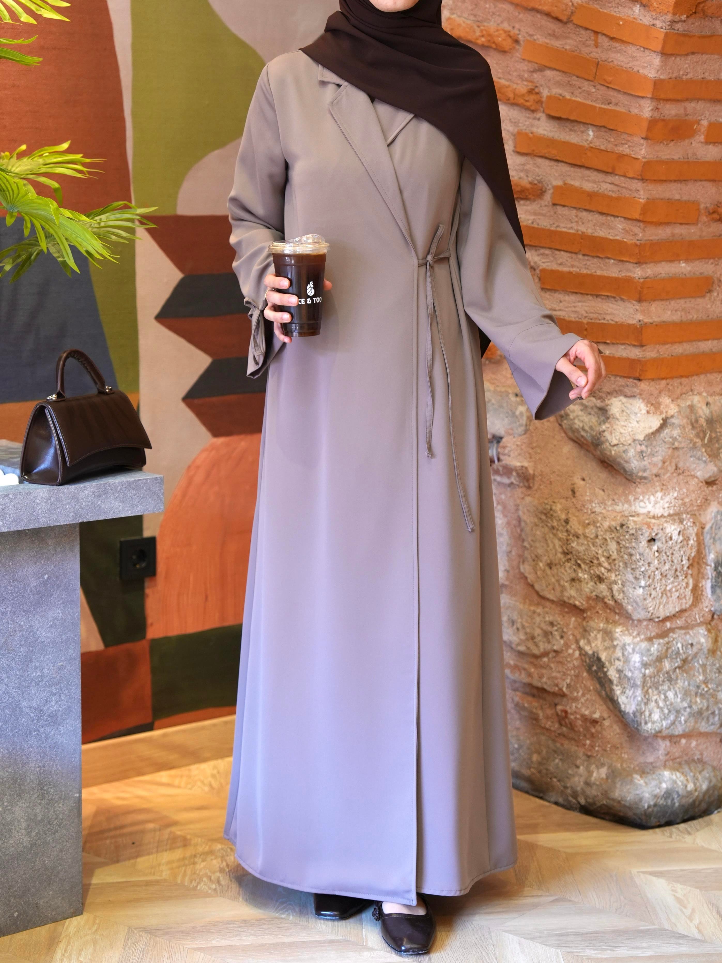 Bağlamalı Kruvaze Trench Vizon