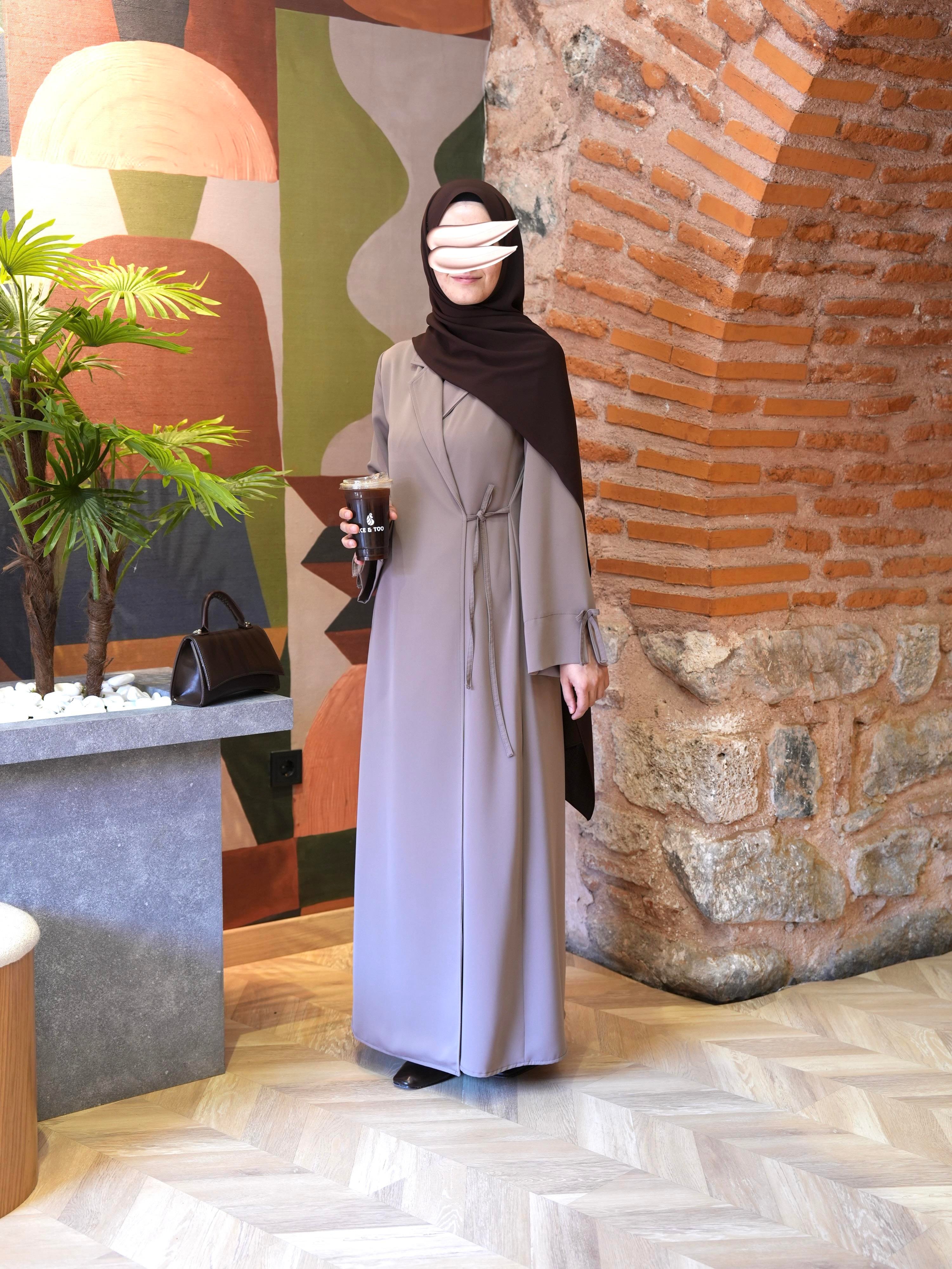 Bağlamalı Kruvaze Trench Vizon