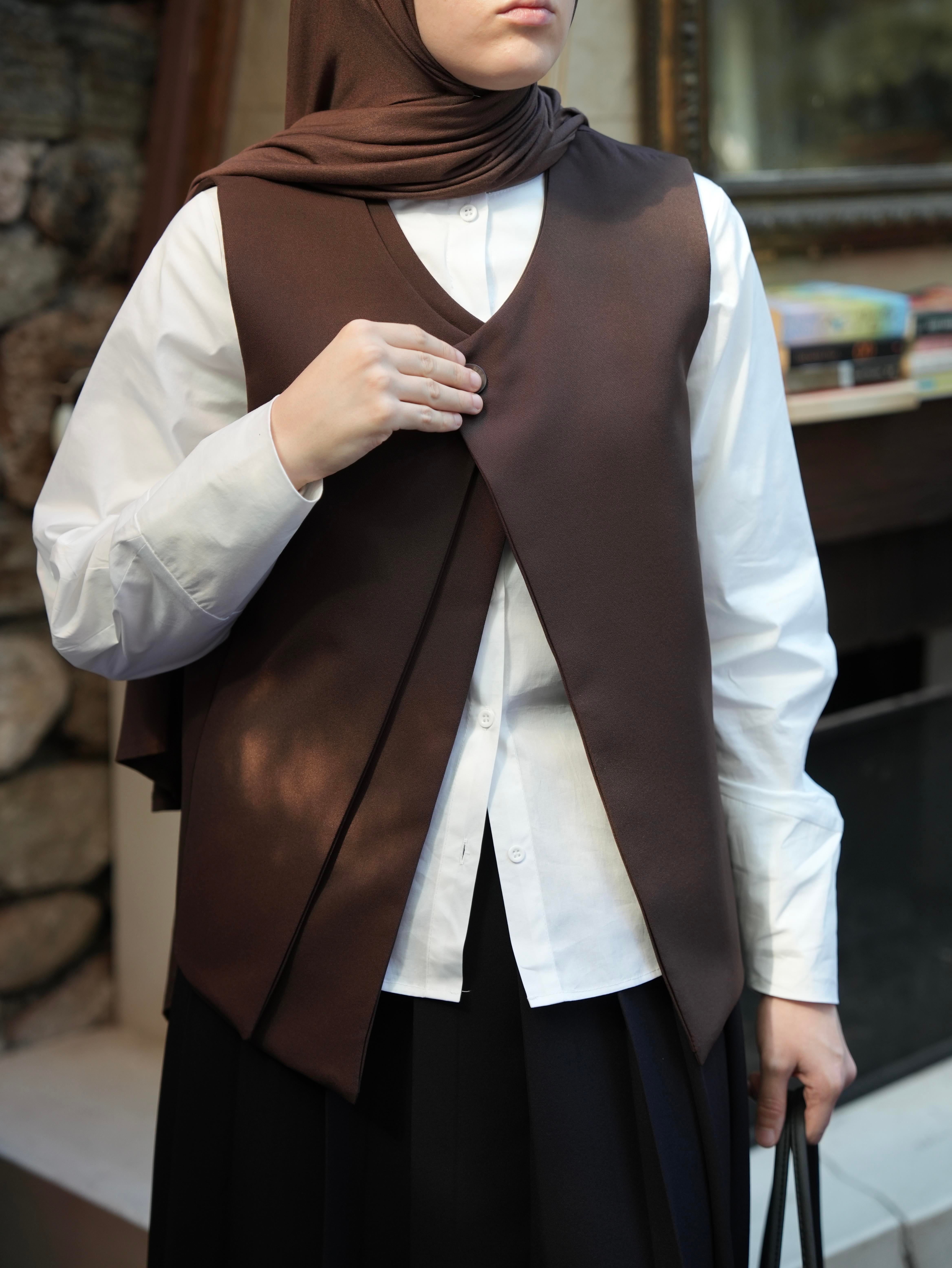 Çift Kat Yelek Kahverengi