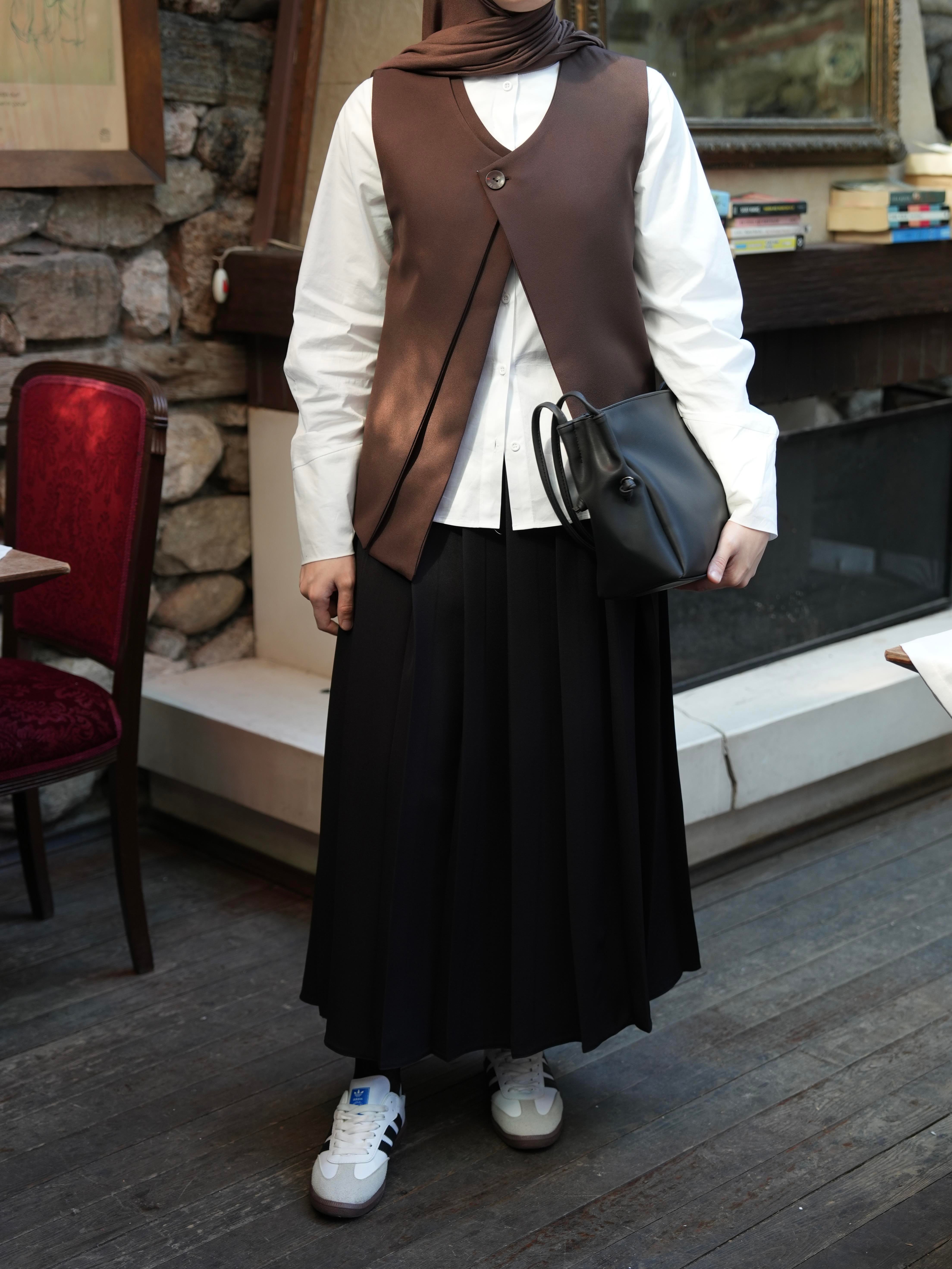 Çift Kat Yelek Kahverengi