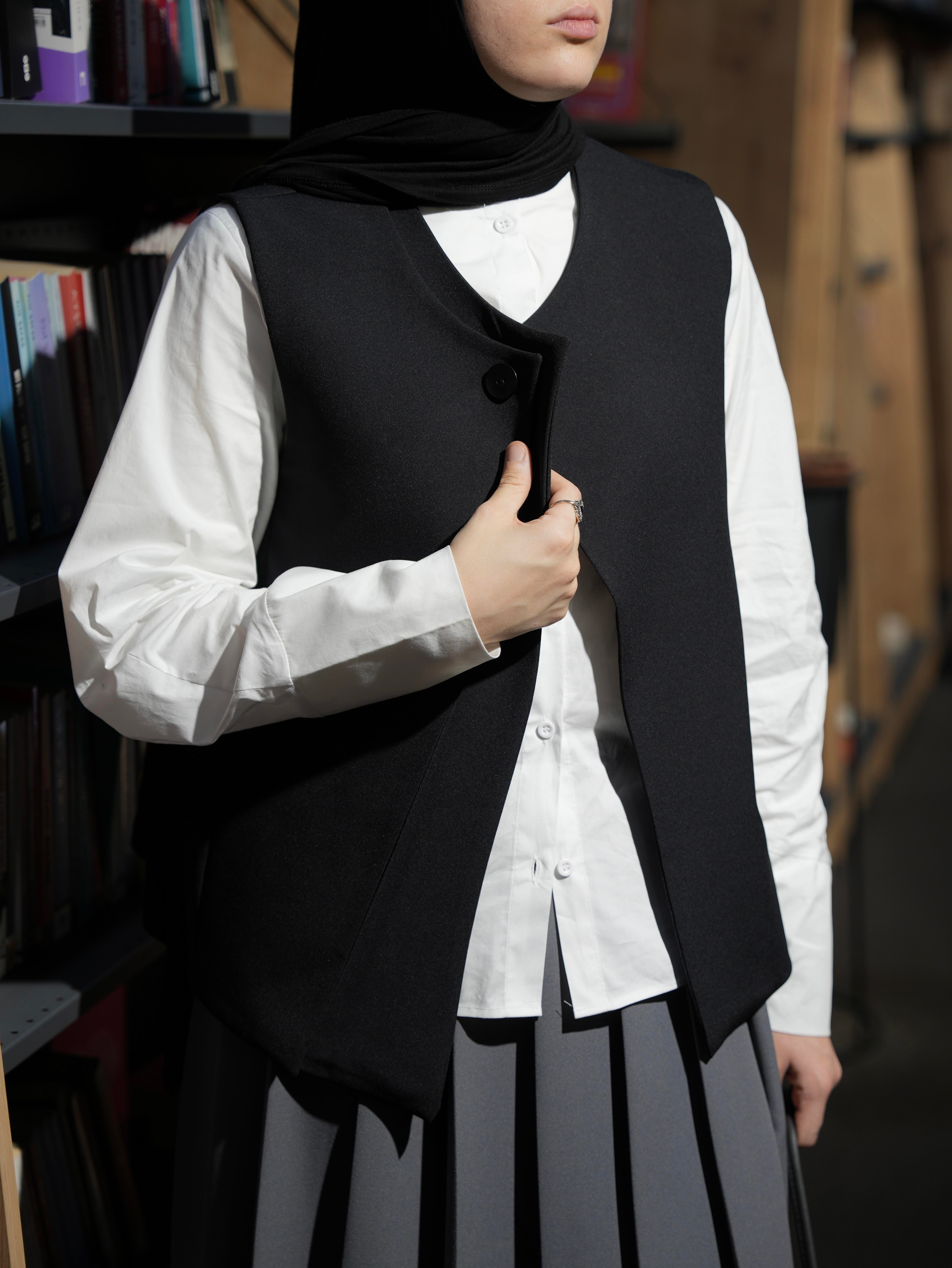 Çift Kat Yelek Siyah