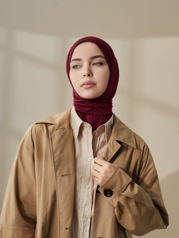 Çıtçıtlı Eşarp Bordo