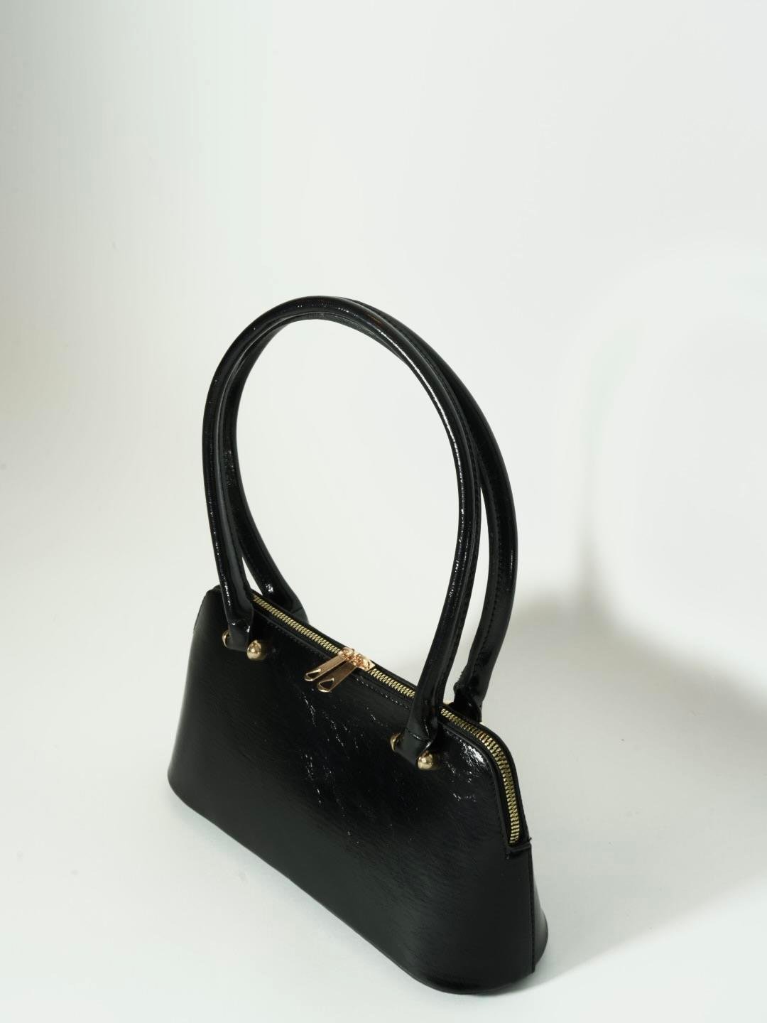 Deri Baget Çanta Siyah