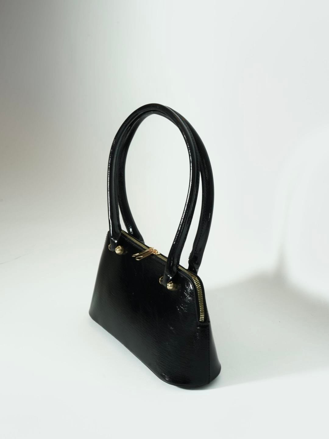 Deri Baget Çanta Siyah