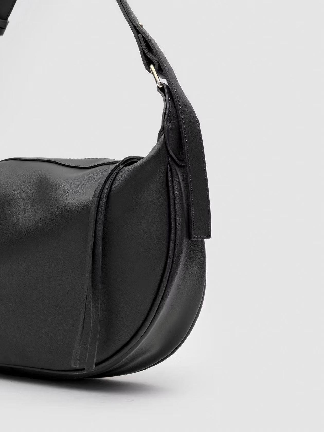 Deri Zara Askılı Çanta Siyah