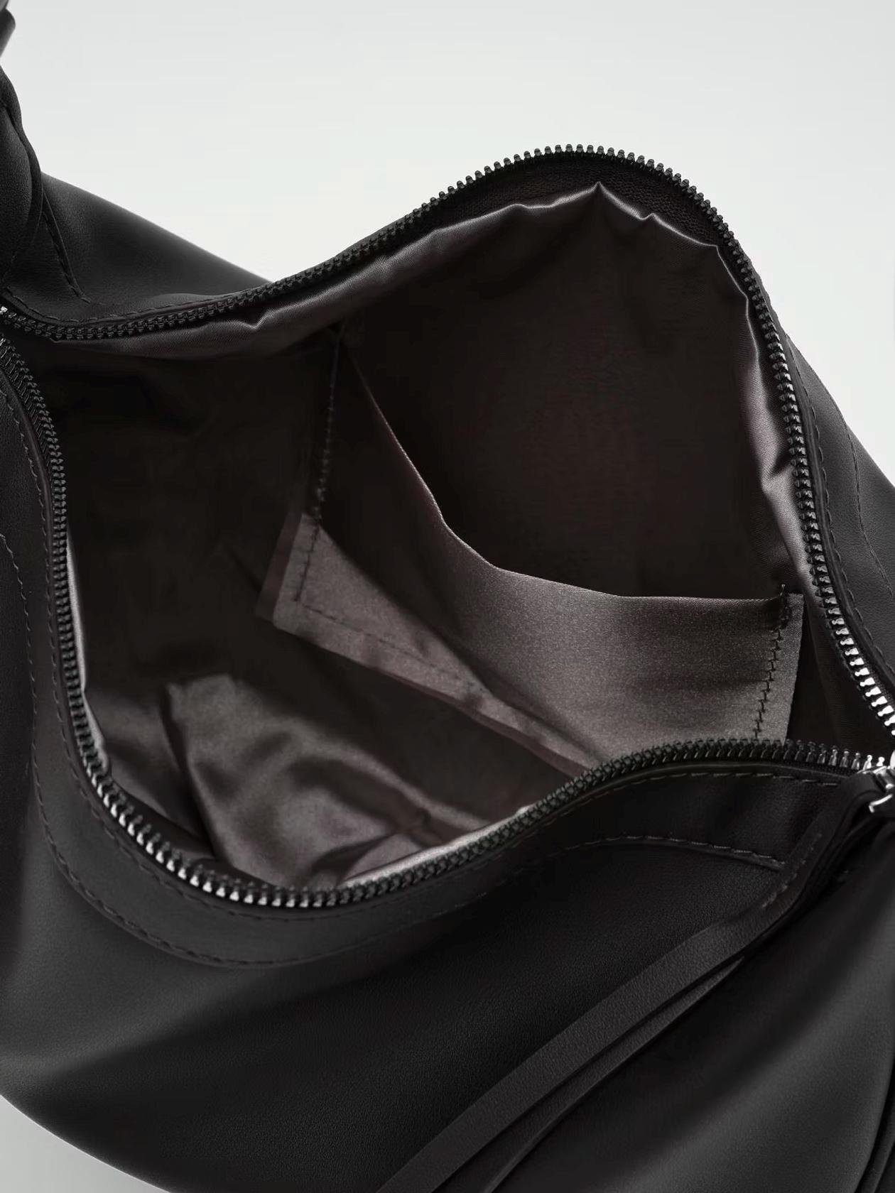 Deri Zara Askılı Çanta Siyah