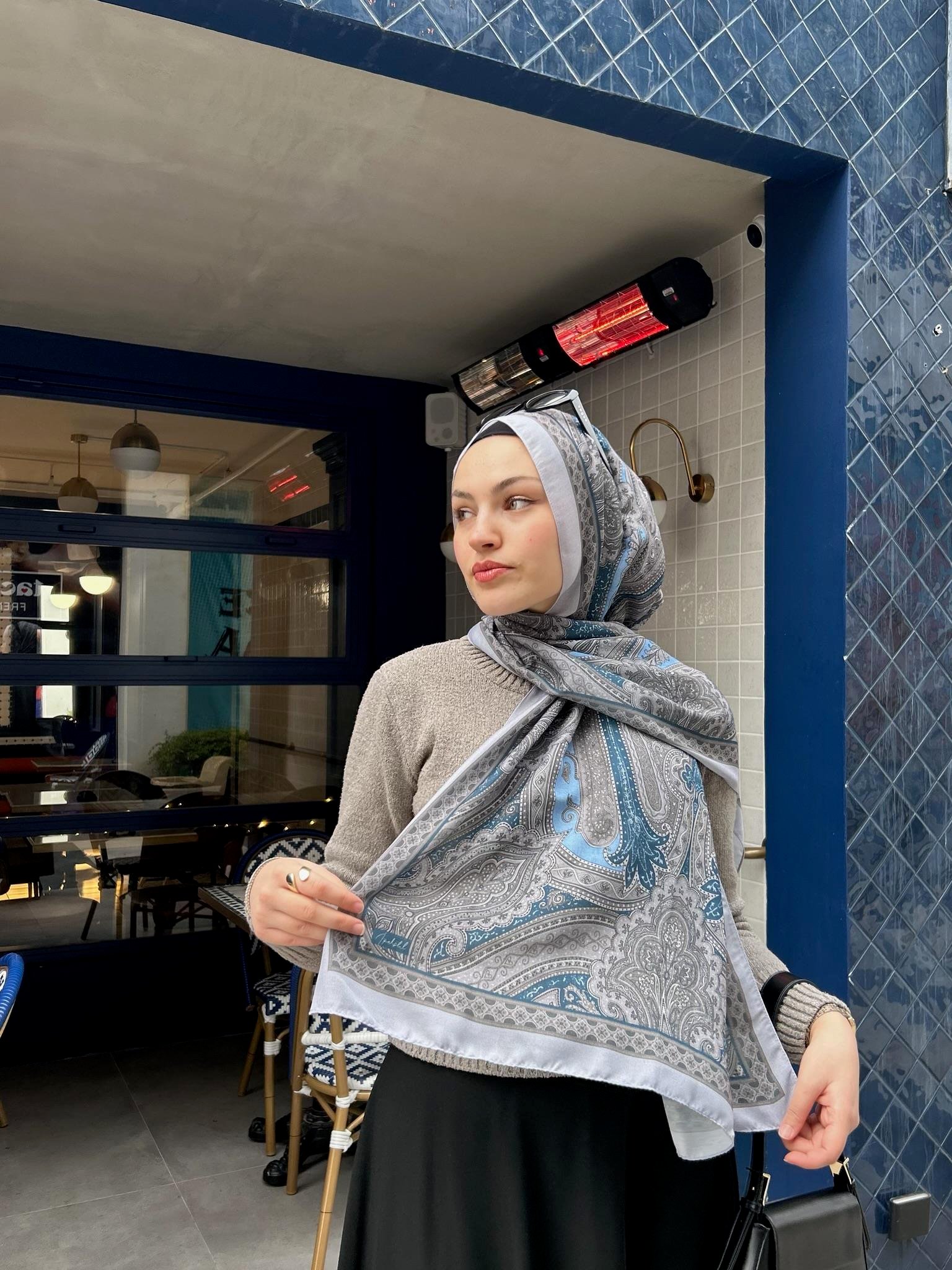 Etnik Desenli Şal GRİ