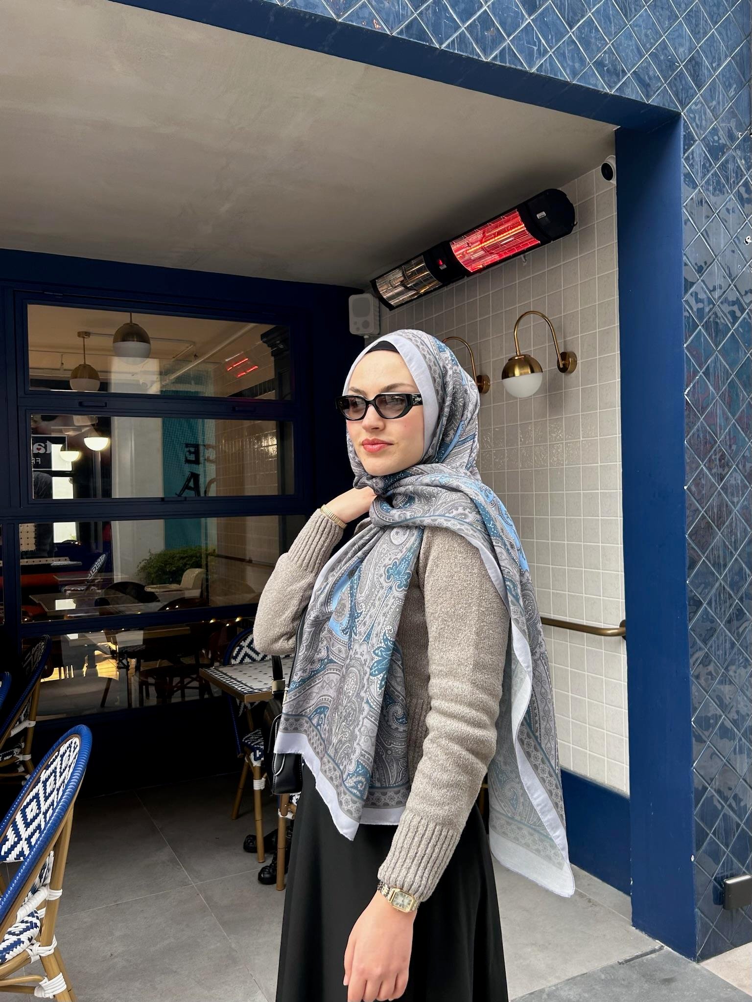 Etnik Desenli Şal GRİ