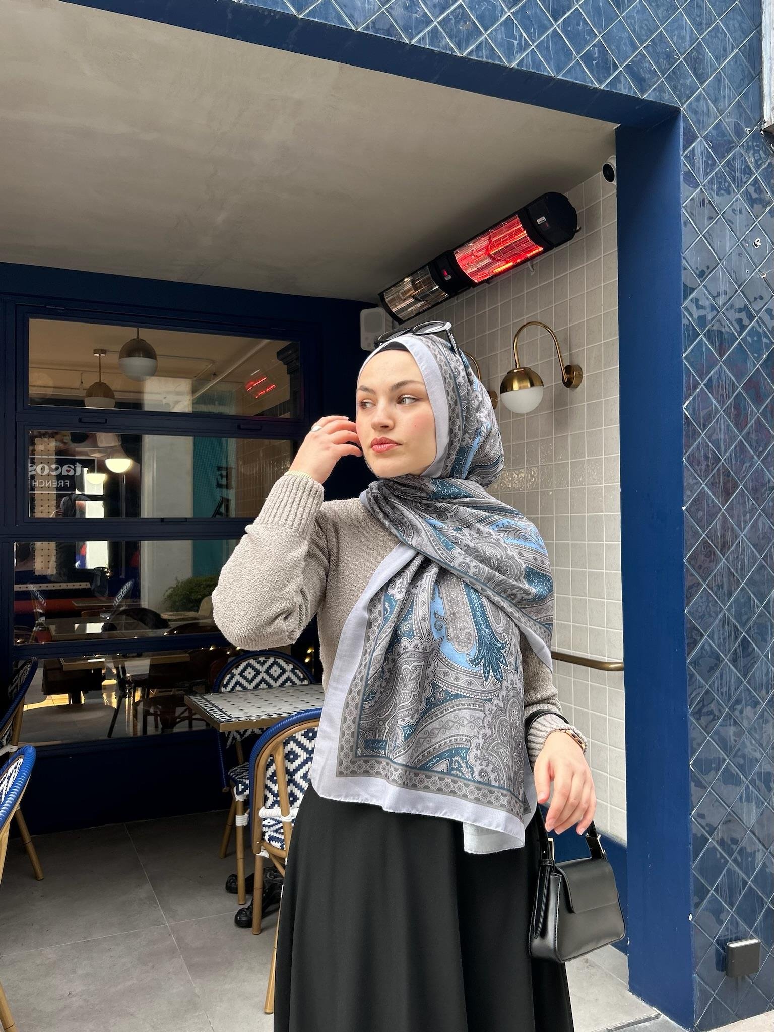 Etnik Desenli Şal GRİ