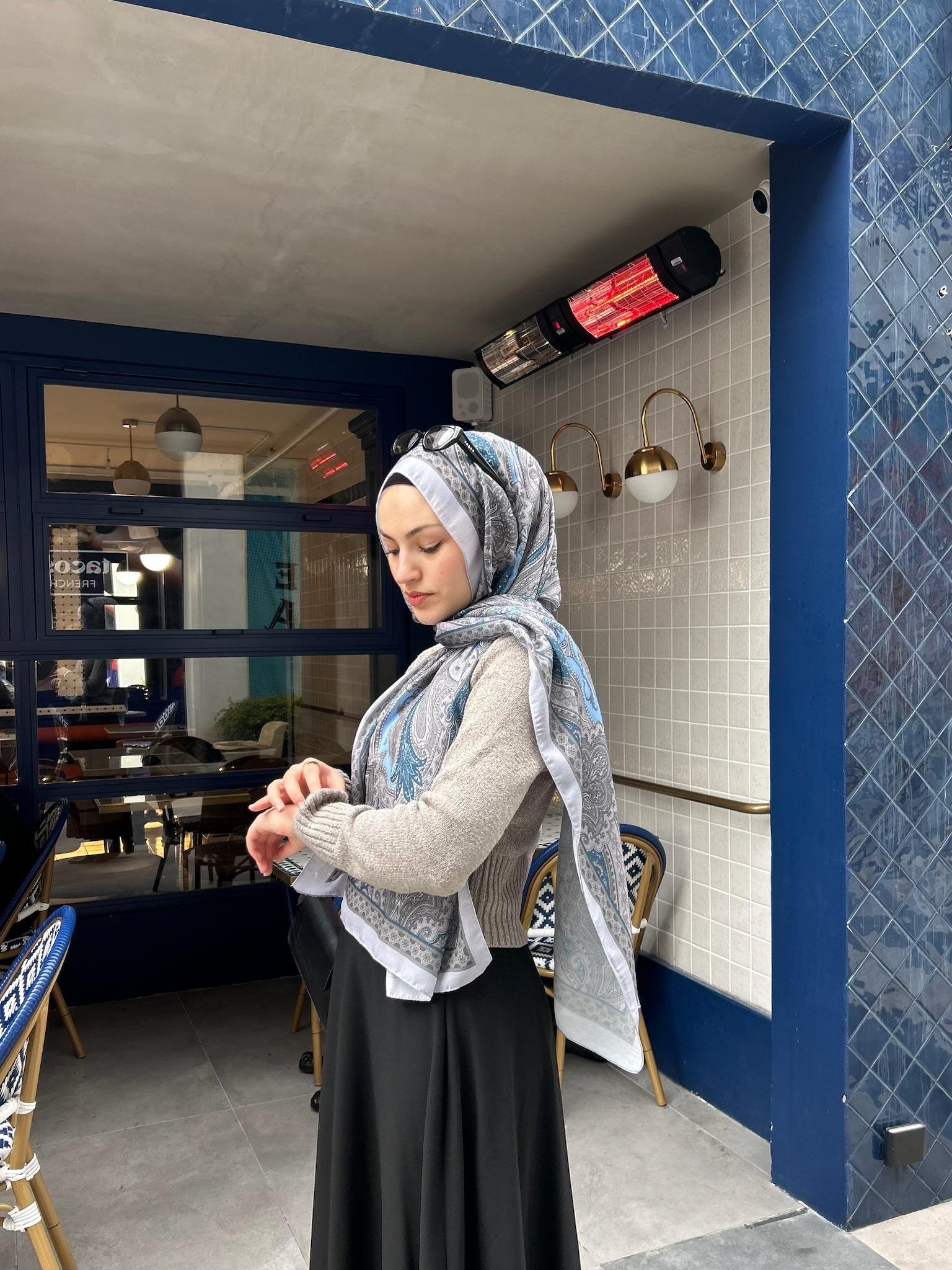 Etnik Desenli Şal GRİ