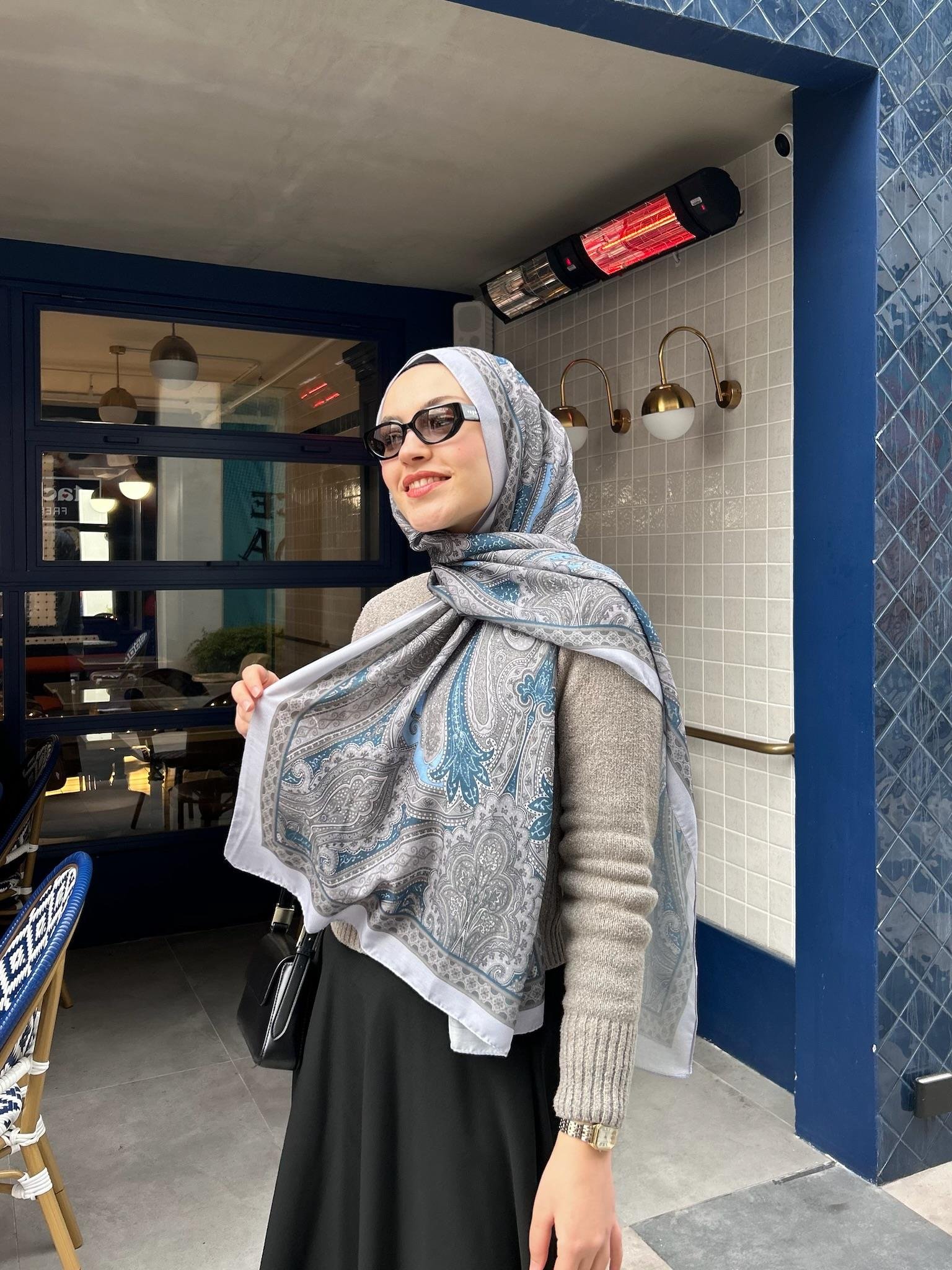 Etnik Desenli Şal GRİ