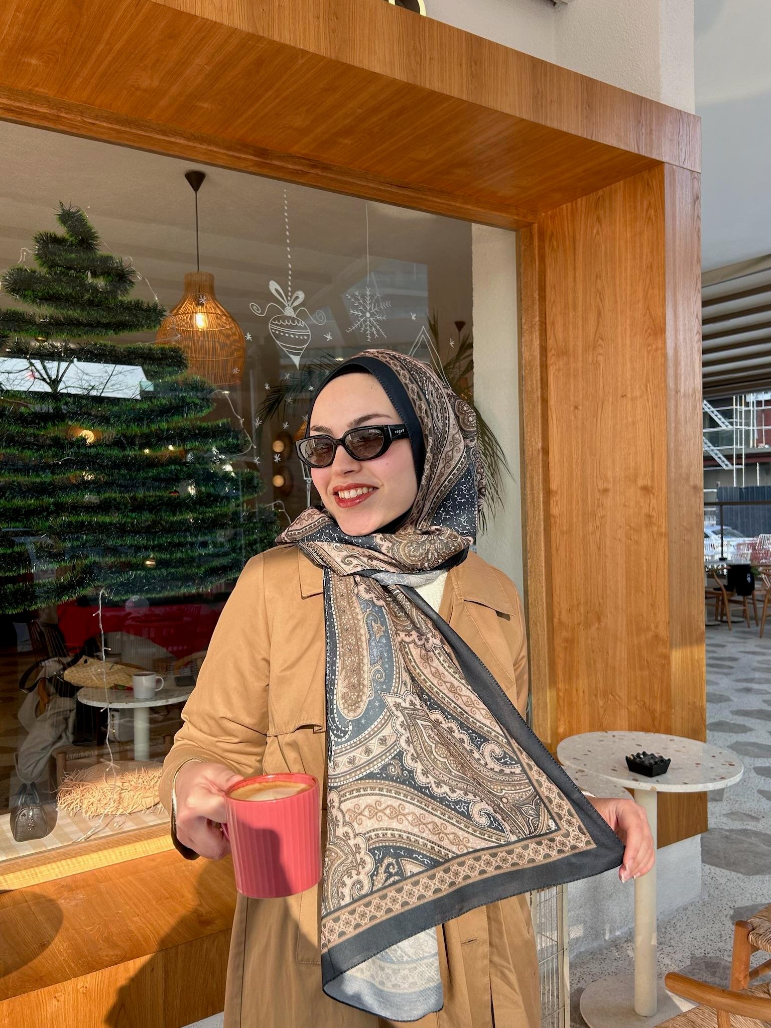 Etnik Desenli Şal LACİVERT