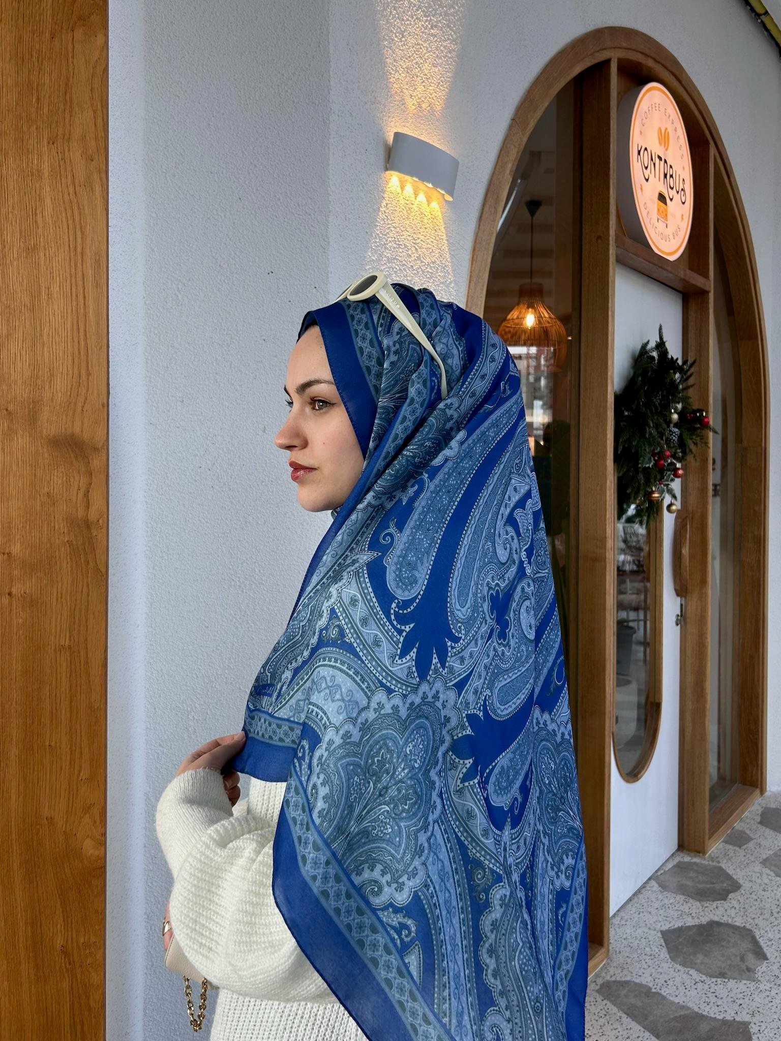 Etnik Desenli Şal MAVİ