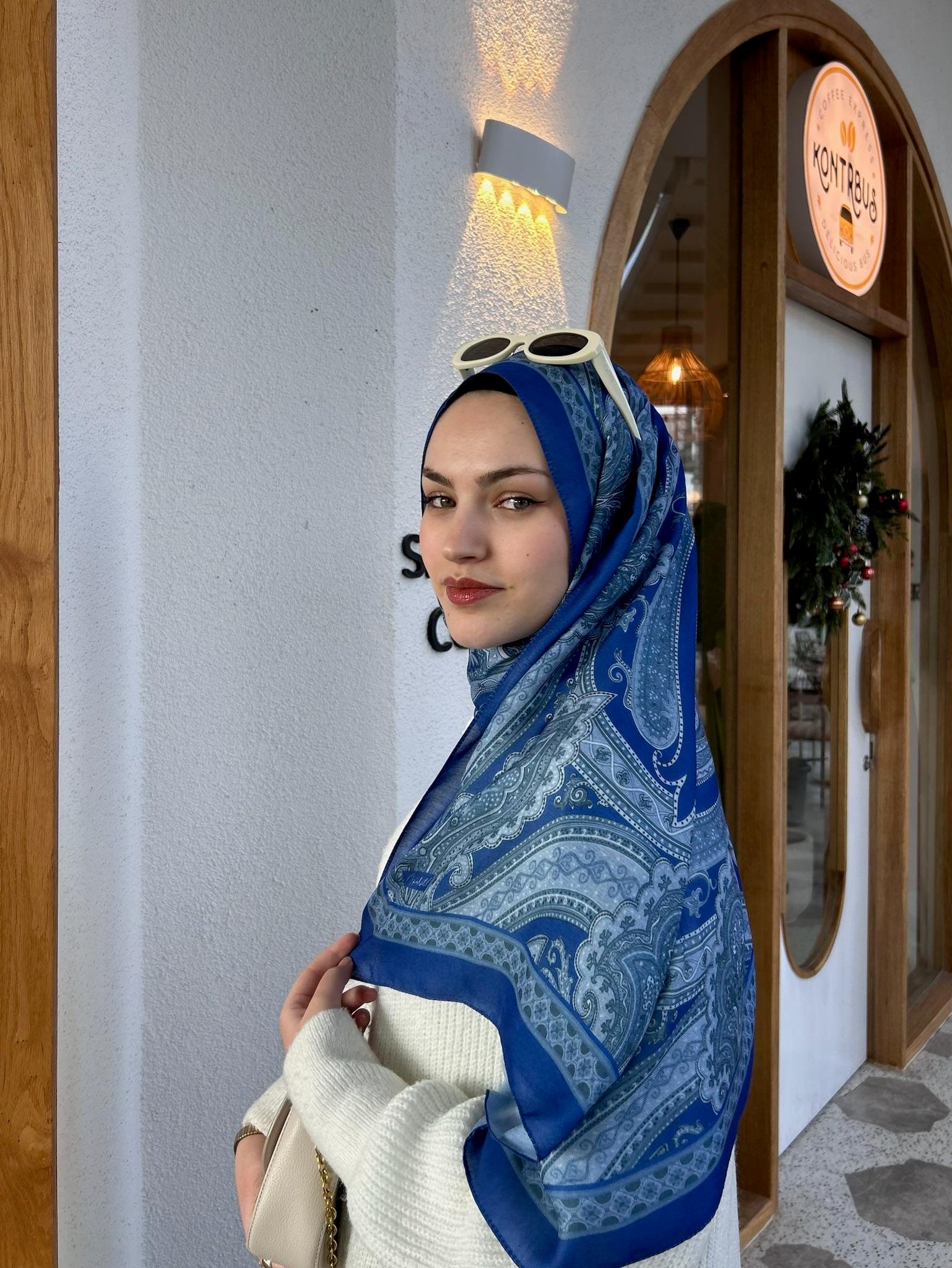 Etnik Desenli Şal MAVİ