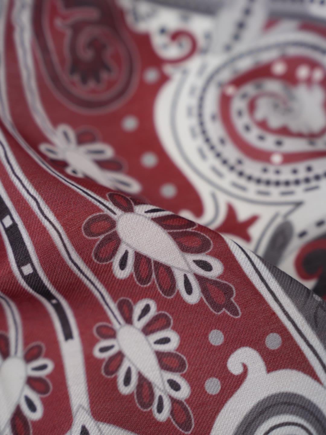 Etnik Noura Desen Şal Bordo