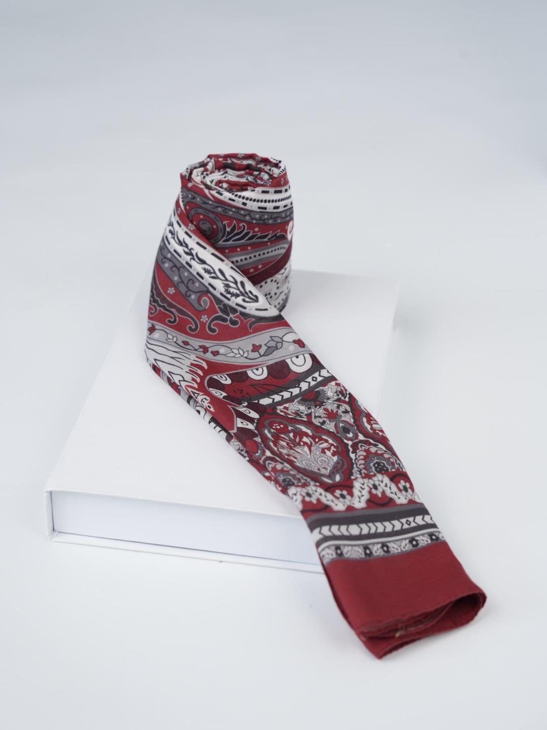 Etnik Noura Desen Şal Bordo