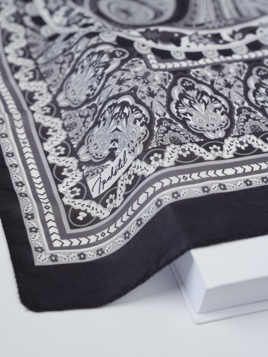 Etnik Noura Desen Şal Siyah