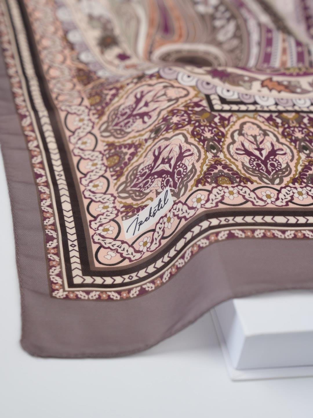 Etnik Noura Desen Şal Vizon