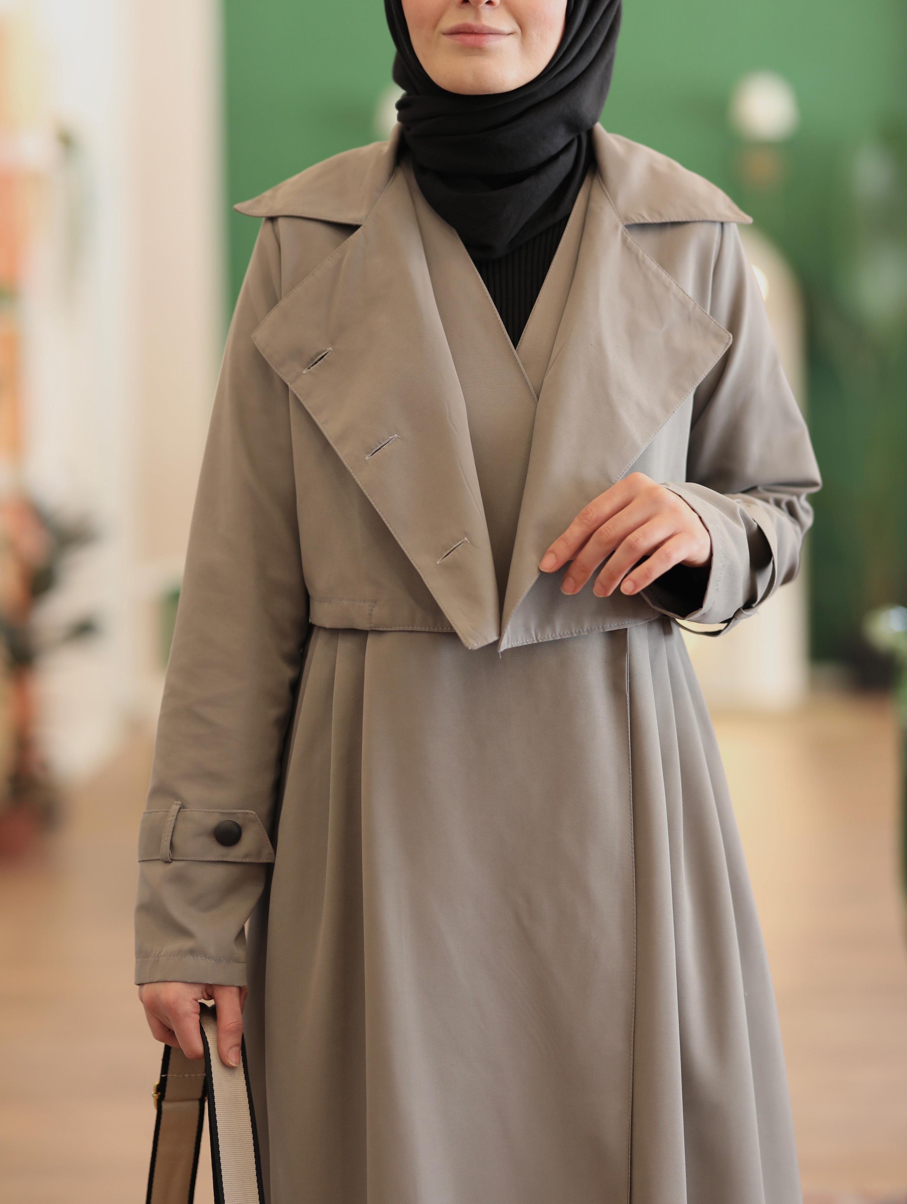 Jileli Gri Trençkot