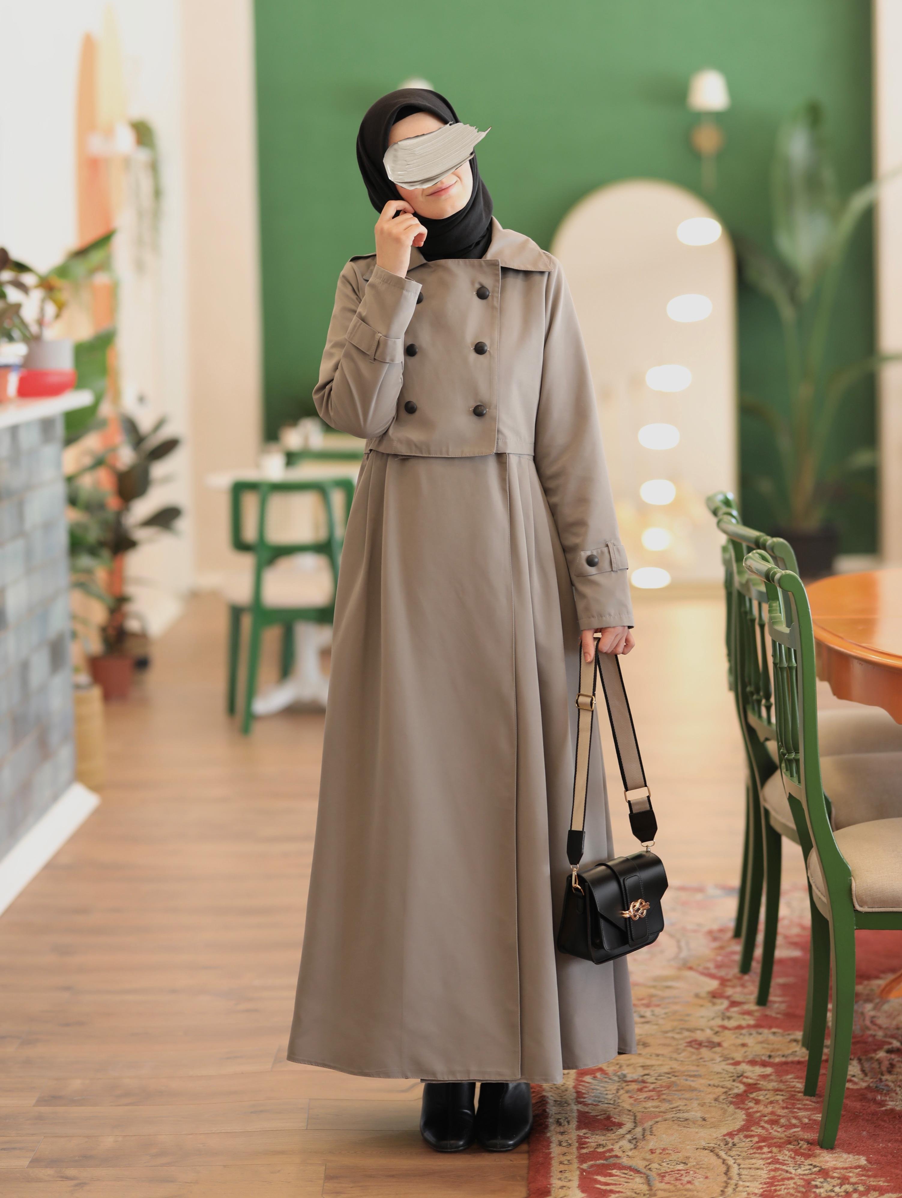 Jileli Gri Trençkot